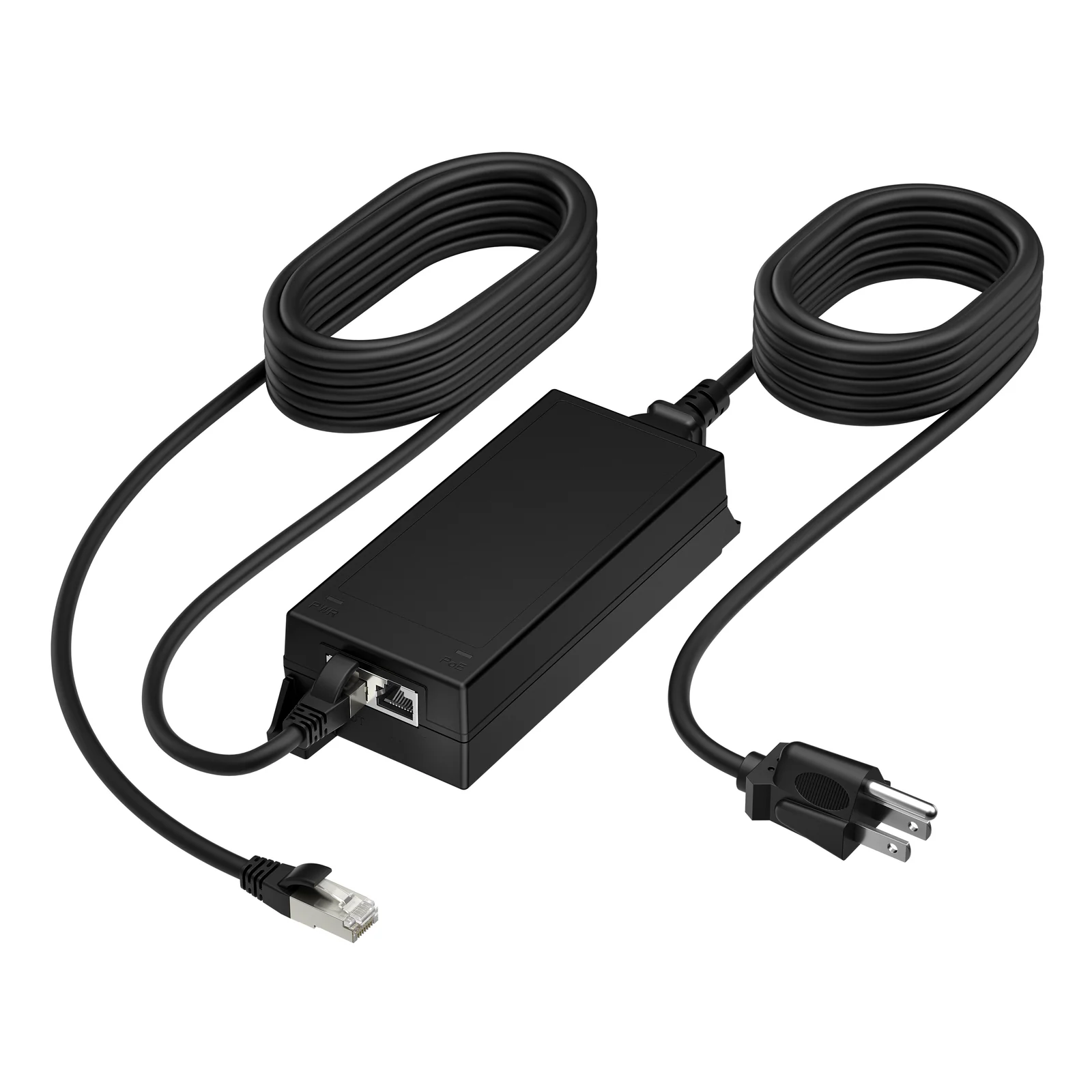 HP Poly PoE++ 65W 2.5G Adapter with 3.66m CAT6A Cable and Power Cord Noir