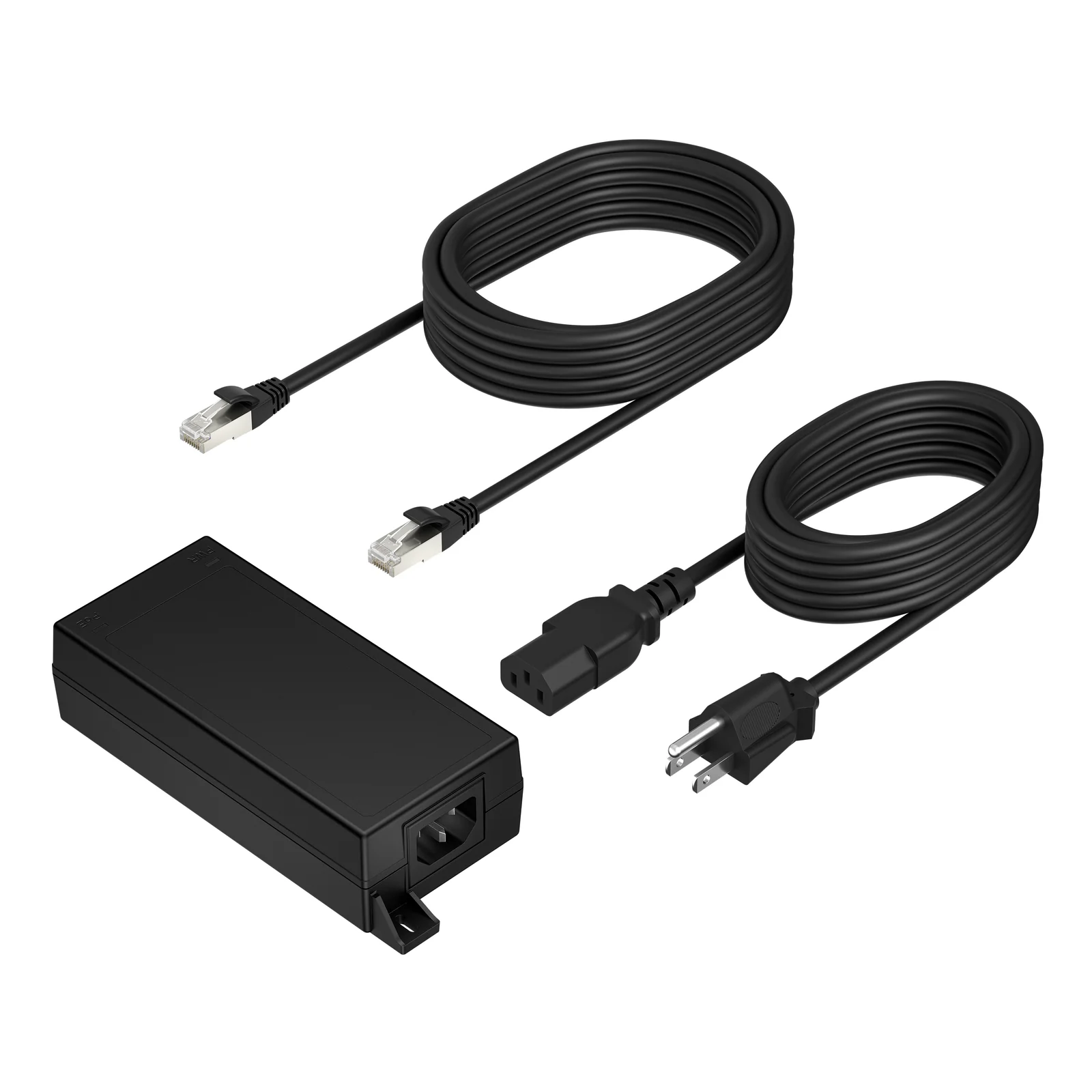 HP Poly PoE++ 65W 2.5G Adapter with 3.66m CAT6A Cable and Power Cord Noir