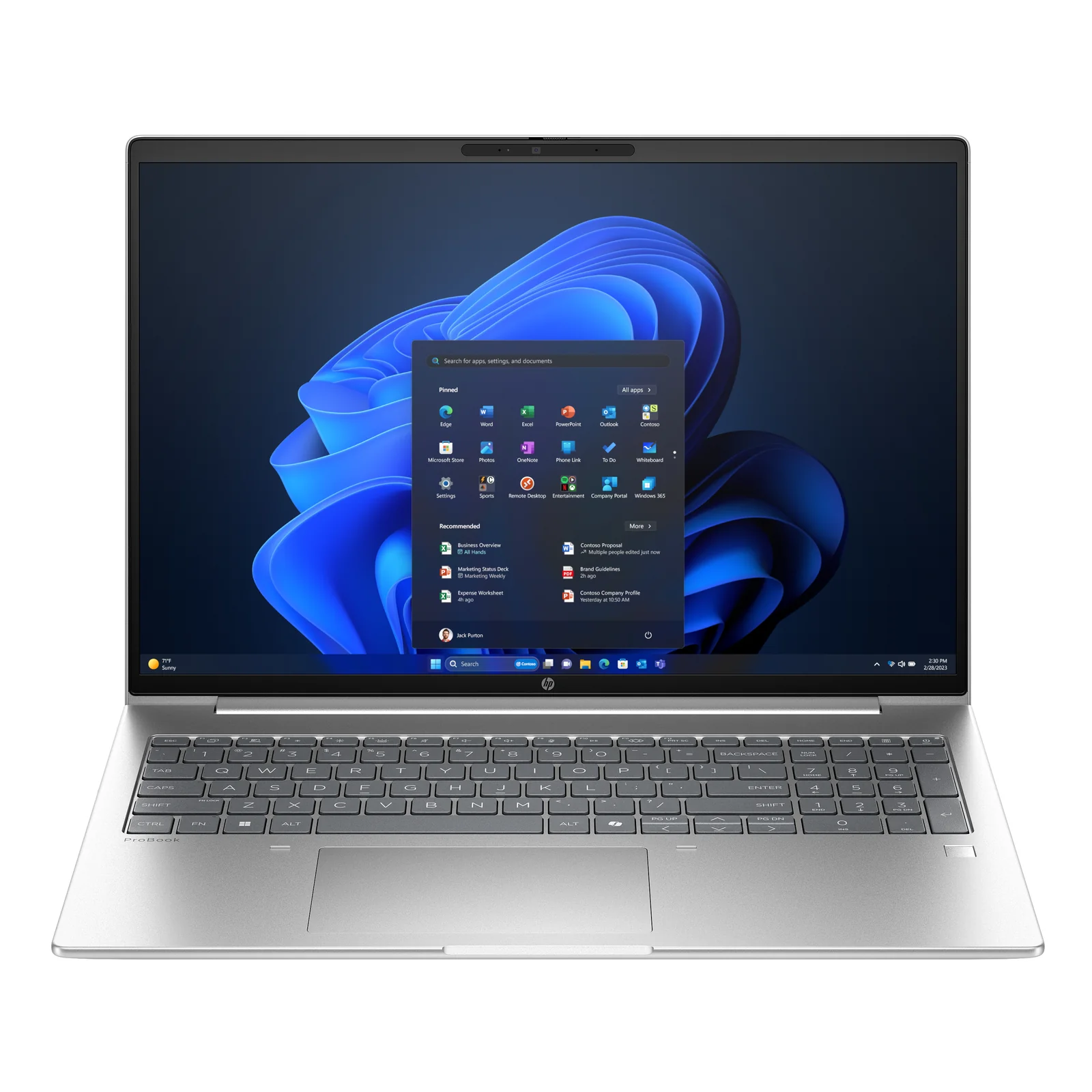 ProBook 4 G1i AI Intel Core Ultra 5 225U Ordinateur portable 40,6 cm (16") WUXGA 16 Go DDR5-SDRAM 512 Go SSD Wi-Fi 7 (802.11be) Windows 11 Pro AI PC Argent