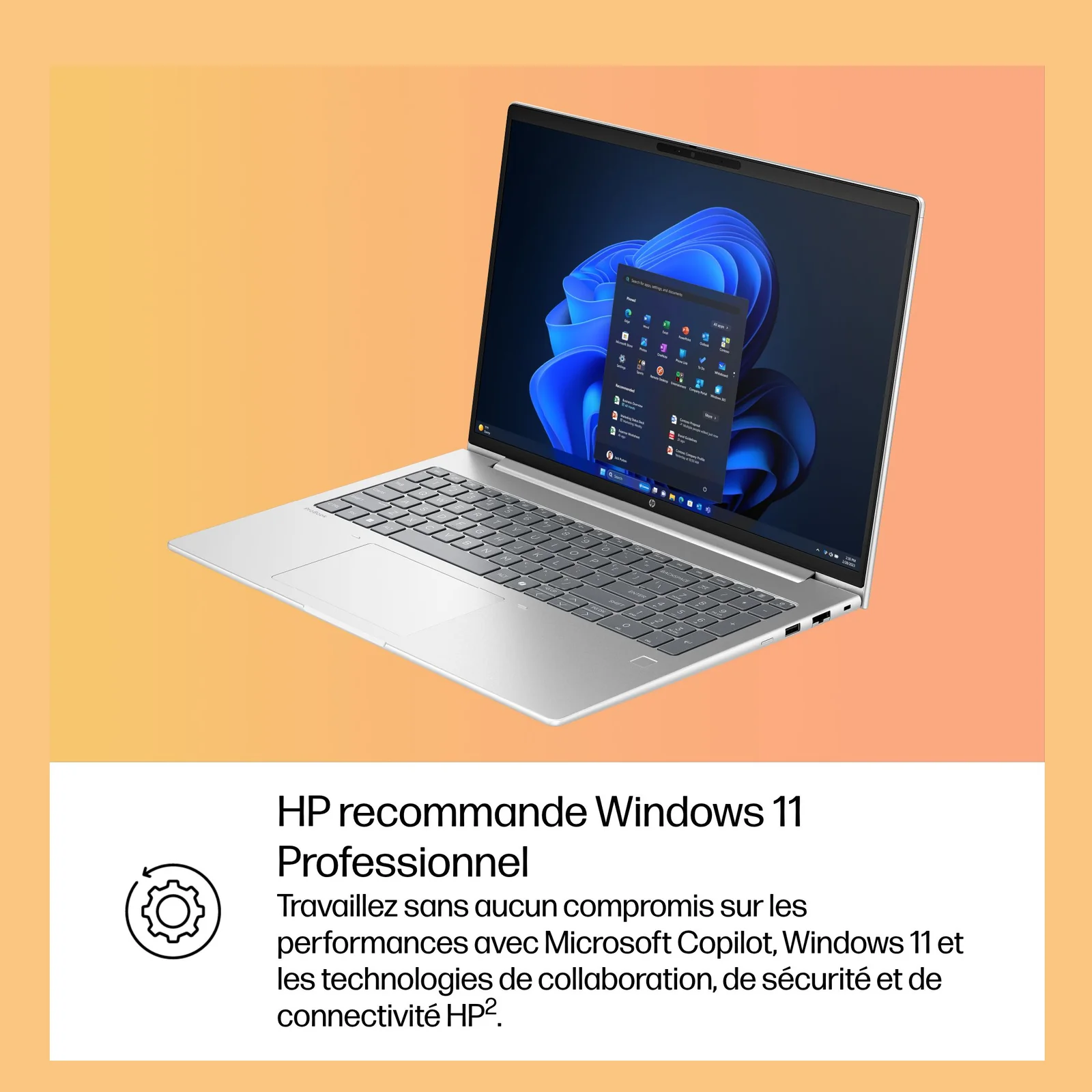 HP ProBook 4 G1i AI Intel Core Ultra 5 225U Ordinateur portable 40,6 cm (16") WUXGA 16 Go DDR5-SDRAM 512 Go SSD Wi-Fi 7 (802.11be) Windows 11 Pro AI PC Argent