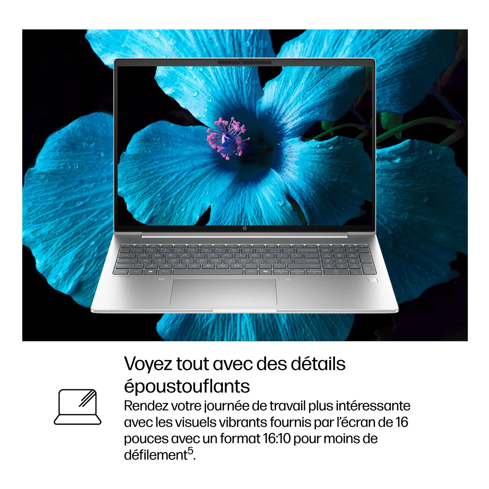 HP ProBook 4 G1i AI PC Intel Core Ultra 5 225H Ordinateur portable 40,6 cm (16") WUXGA 16 Go DDR5-SDRAM 512 Go SSD NVIDIA GeForce RTX 3050 Wi-Fi 7 (802.11be) Windows 11 Pro Argent