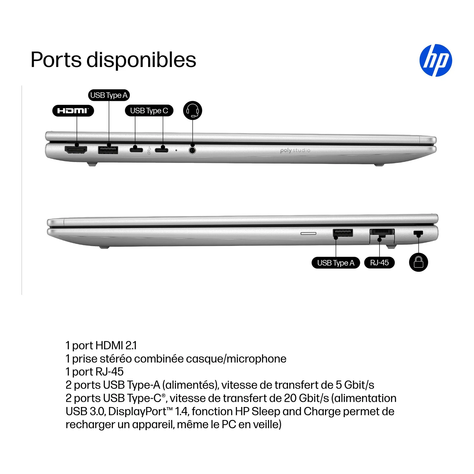 HP ProBook 4 G1i AI PC Intel Core Ultra 5 225H Ordinateur portable 40,6 cm (16") WUXGA 16 Go DDR5-SDRAM 512 Go SSD NVIDIA GeForce RTX 3050 Wi-Fi 7 (802.11be) Windows 11 Pro Argent