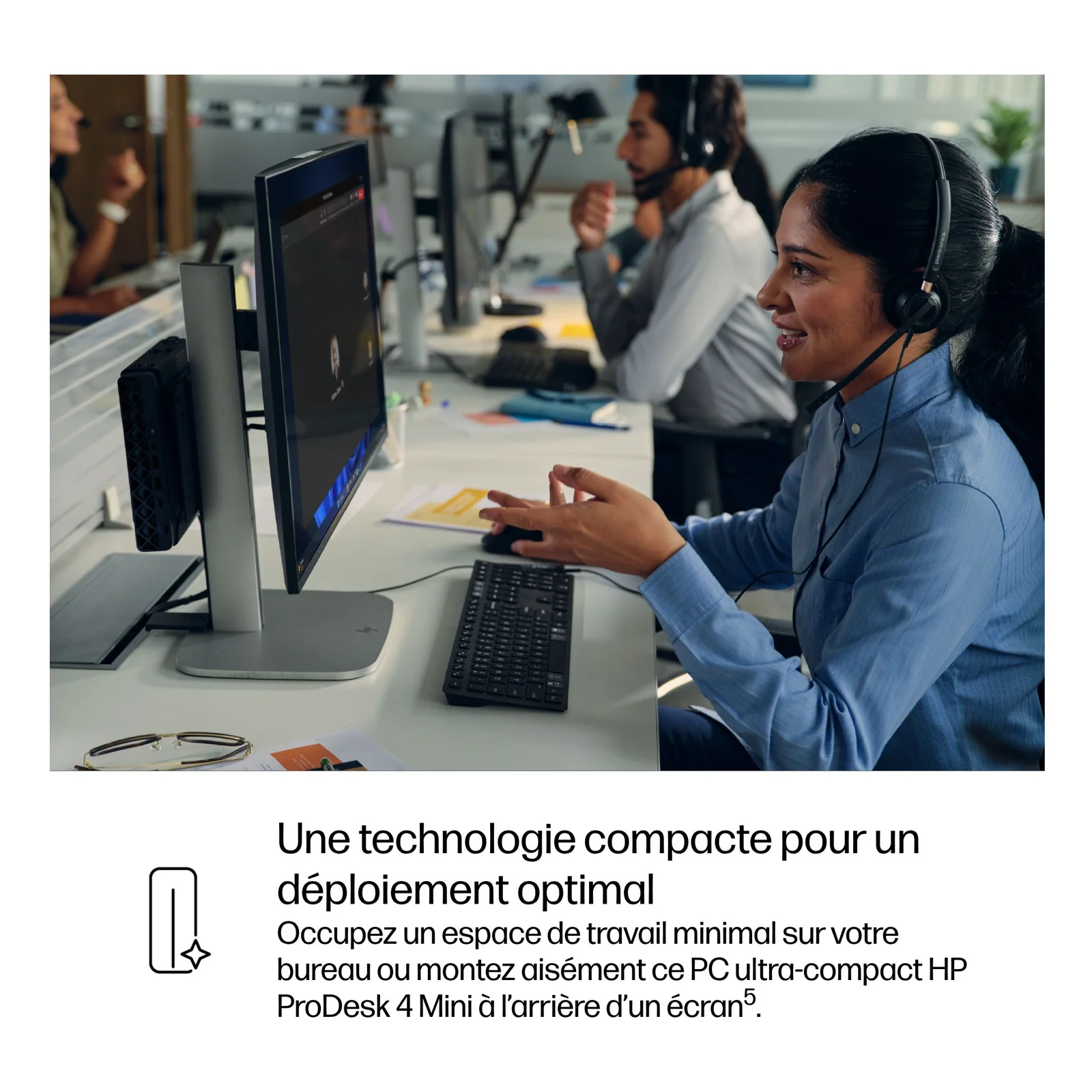 HP ProDesk 4 Mini G1i Intel Core Ultra 7 265T 32 Go DDR5-SDRAM 1 To SSD Windows 11 Pro Mini PC AI PC Noir