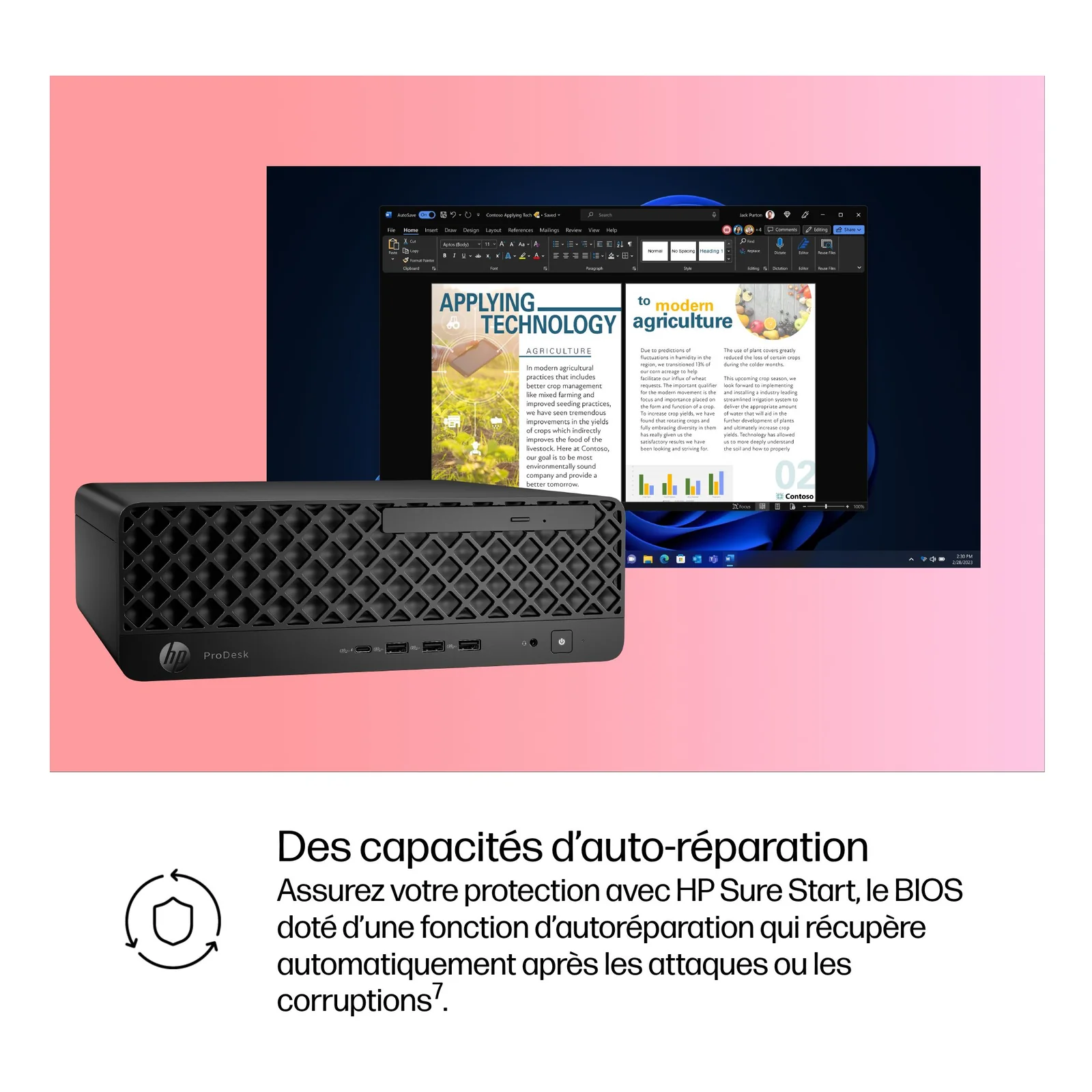 HP ProDesk 4 SFF G1i Desktop AI PC Intel Core Ultra 7 265 16 Go DDR5-SDRAM 512 Go SSD Windows 11 Pro Noir