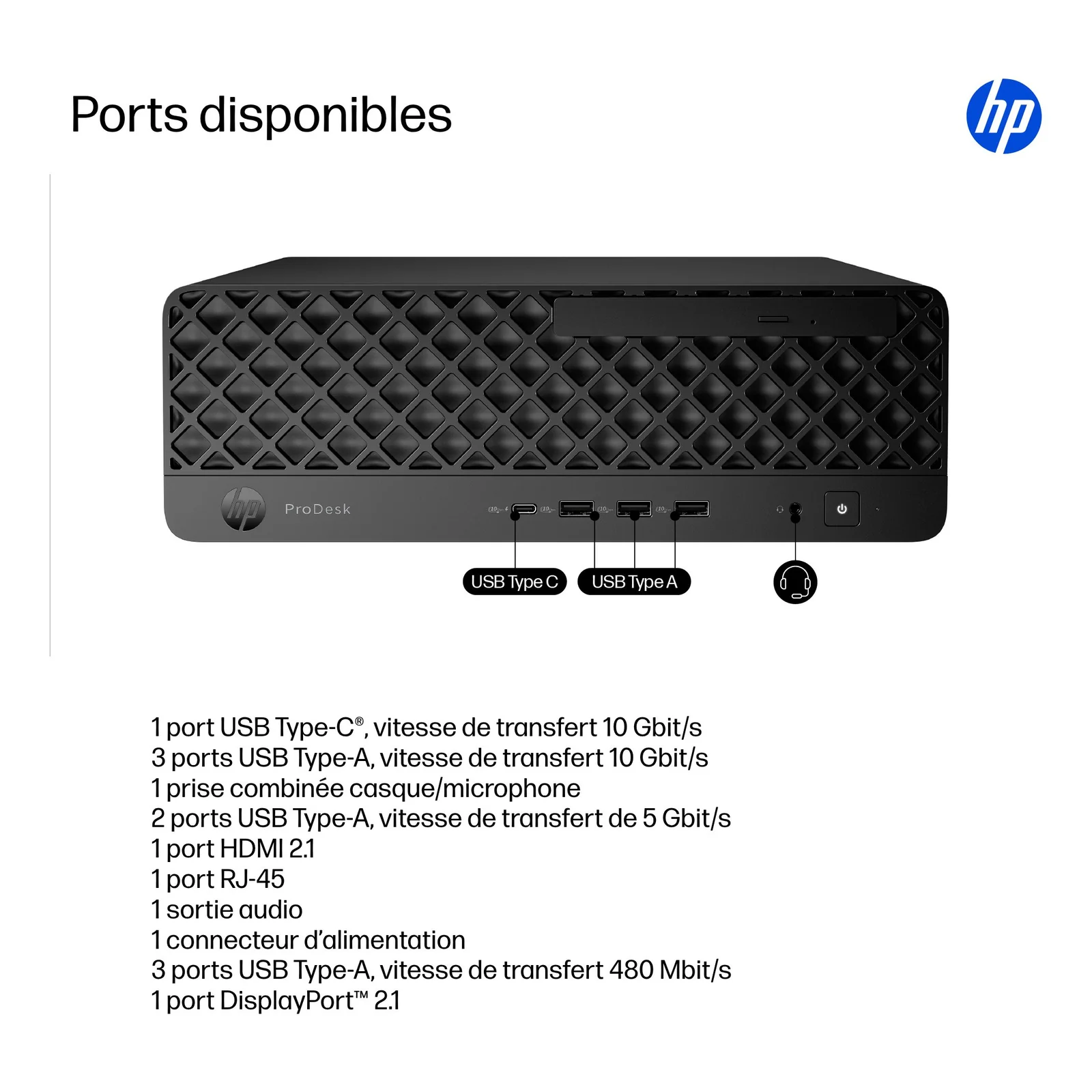 HP ProDesk 4 SFF G1i Desktop AI PC Intel Core Ultra 7 265 32 Go DDR5-SDRAM 1 To SSD Windows 11 Pro Noir