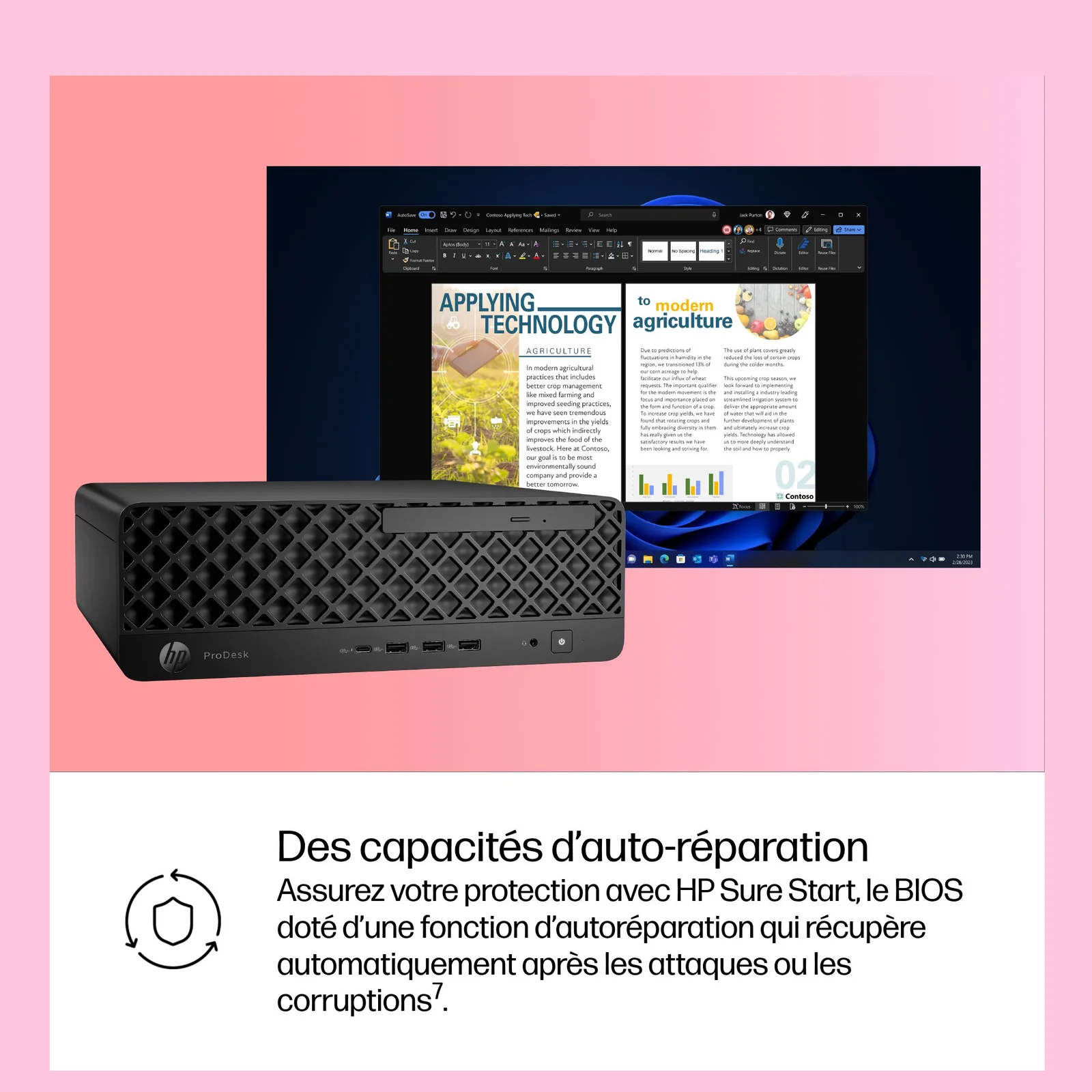 HP ProDesk 4 SFF G1i Desktop AI PC Intel Core Ultra 7 265 32 Go DDR5-SDRAM 1 To SSD Windows 11 Pro Noir