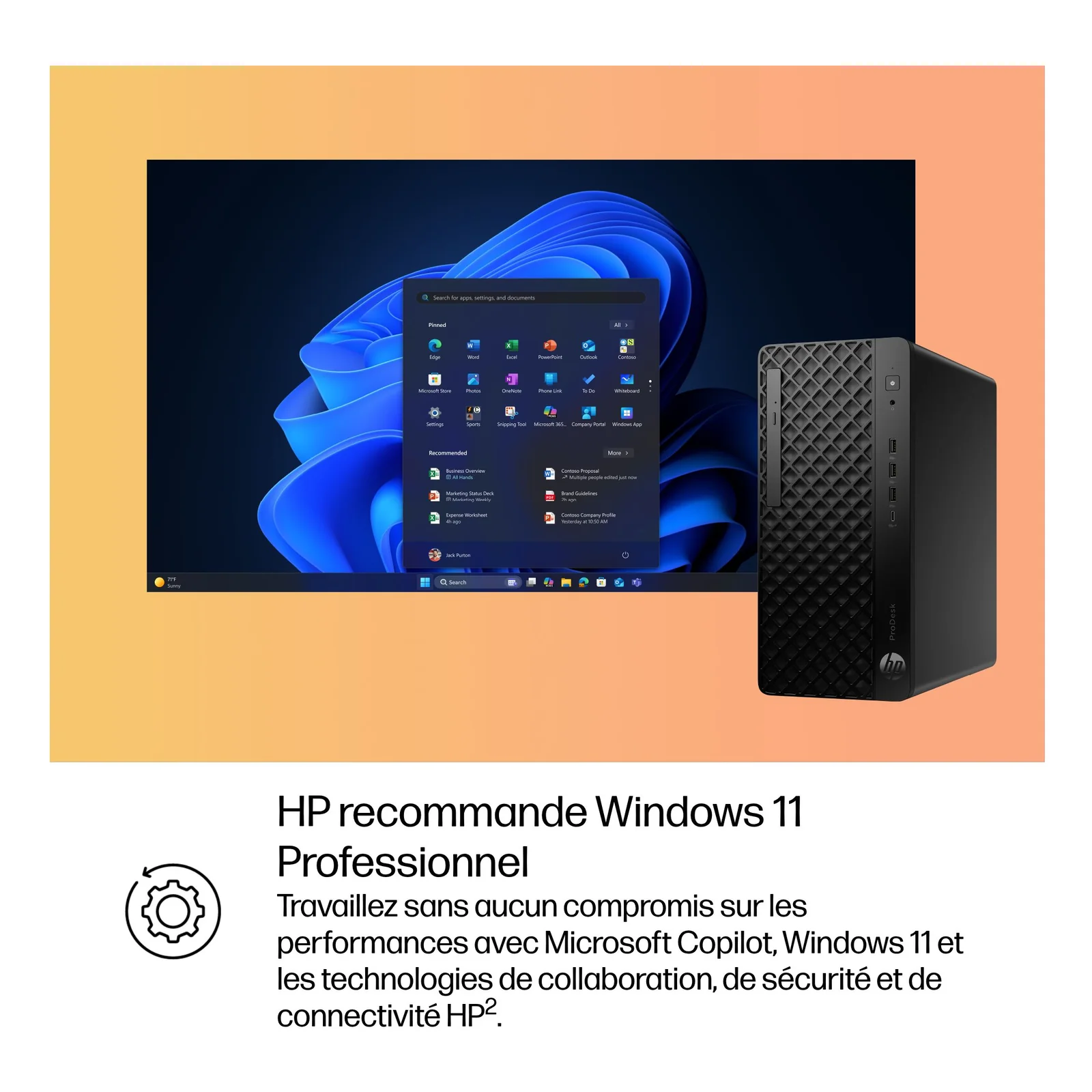 HP ProDesk 4 Tower G1i Desktop AI PC Intel Core Ultra 7 265 16 Go DDR5-SDRAM 512 Go SSD Windows 11 Pro Noir