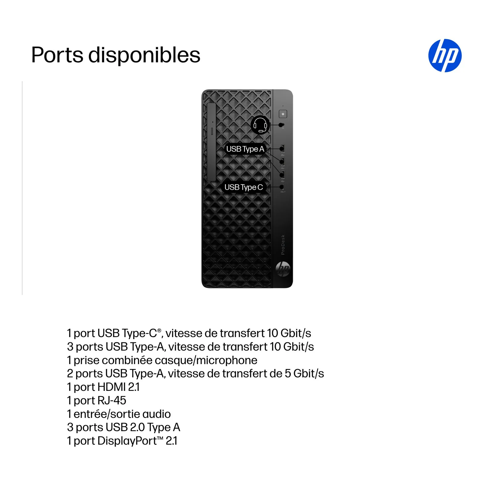 HP ProDesk 4 Tower G1i Desktop AI PC Intel Core Ultra 7 265 16 Go DDR5-SDRAM 512 Go SSD Windows 11 Pro Noir