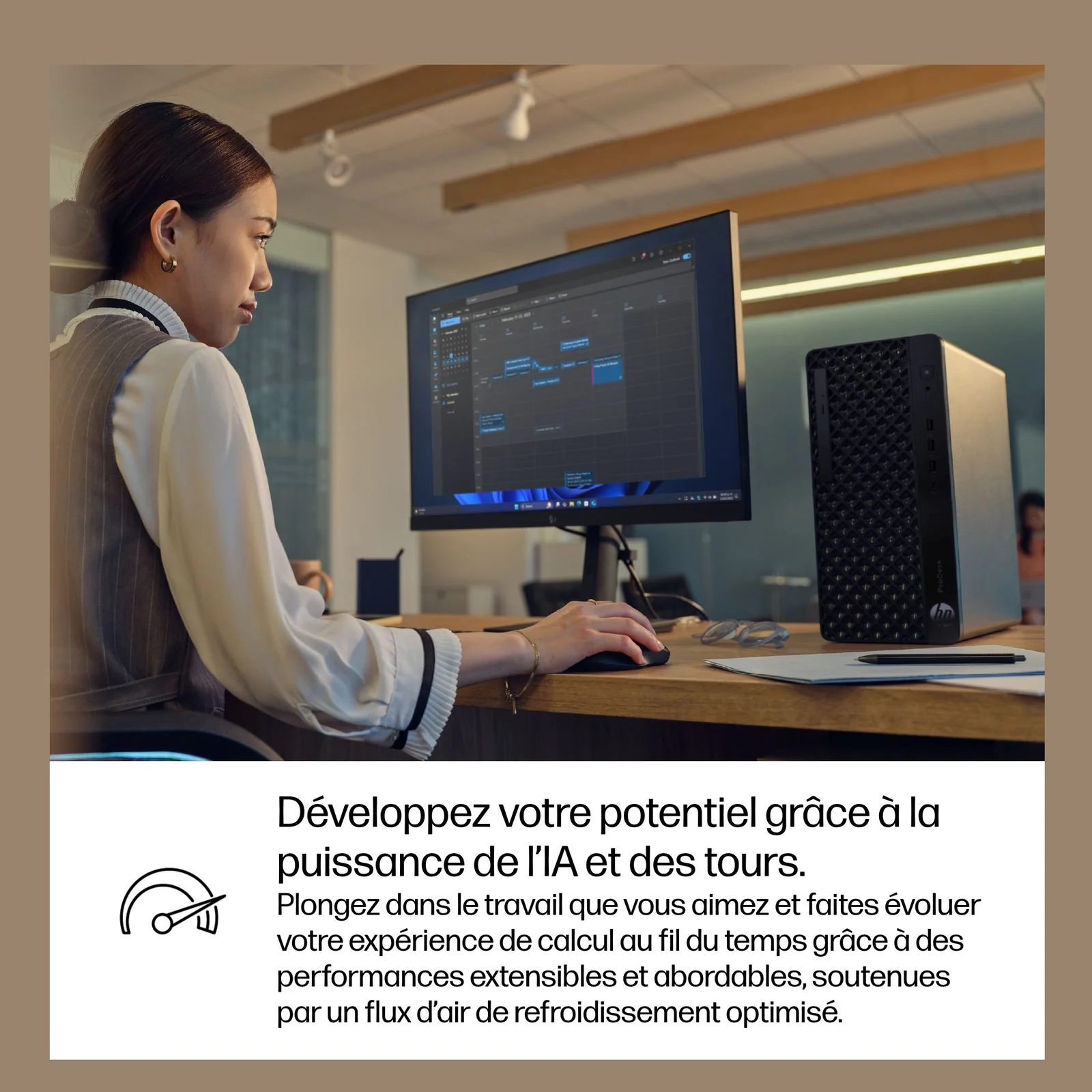 HP ProDesk 4 Tower G1i Desktop AI PC Intel Core Ultra 7 265 32 Go DDR5-SDRAM 1 To SSD Windows 11 Pro Noir