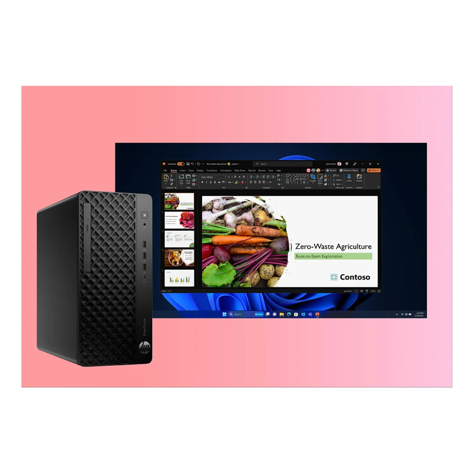 HP ProDesk 4 Tower G1i Desktop AI PC Intel Core Ultra 7 265 32 Go DDR5-SDRAM 1 To SSD Windows 11 Pro Noir