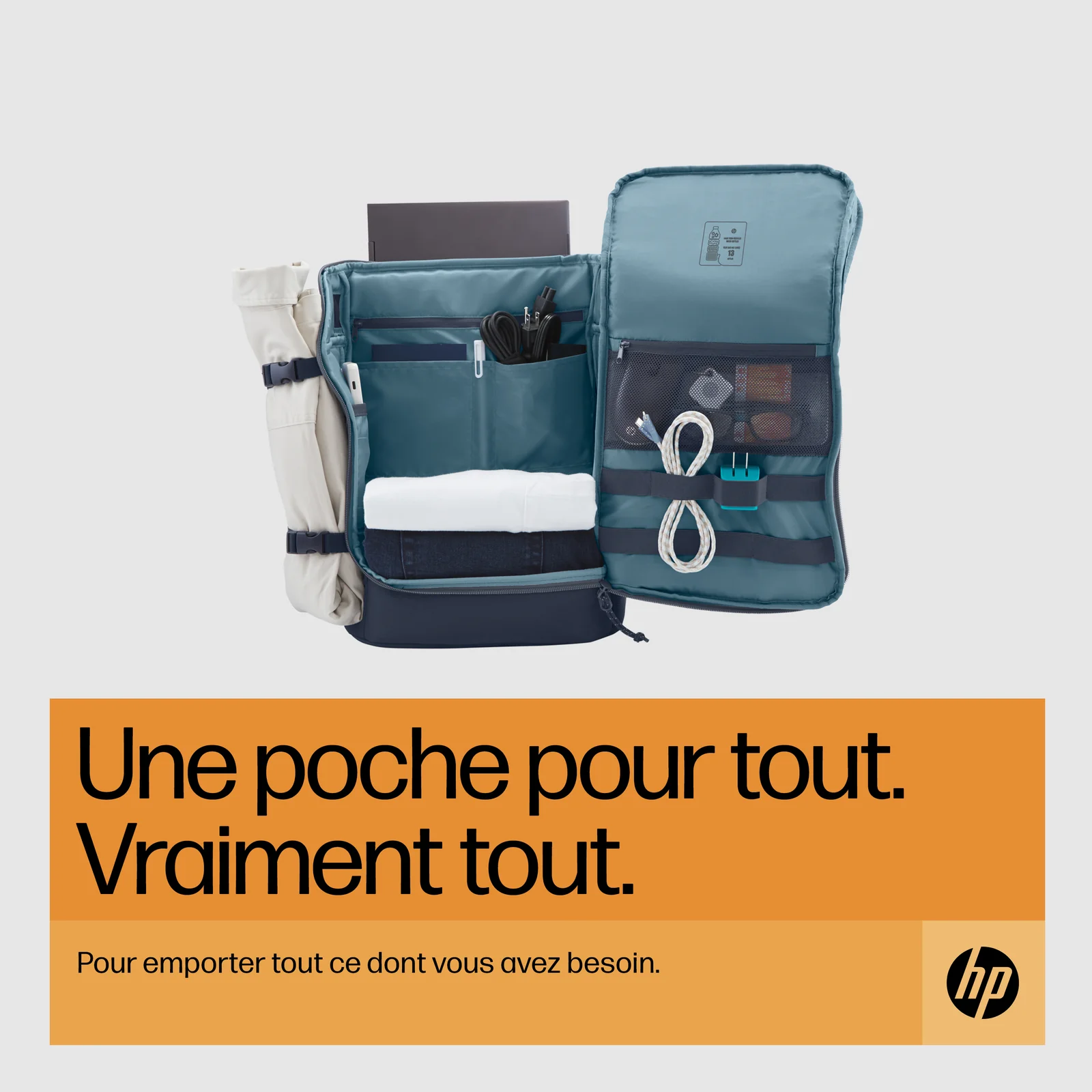 HP Sac à dos pour ordinateur portable Travel 25 litres 15,6 pouces (gris acier)
