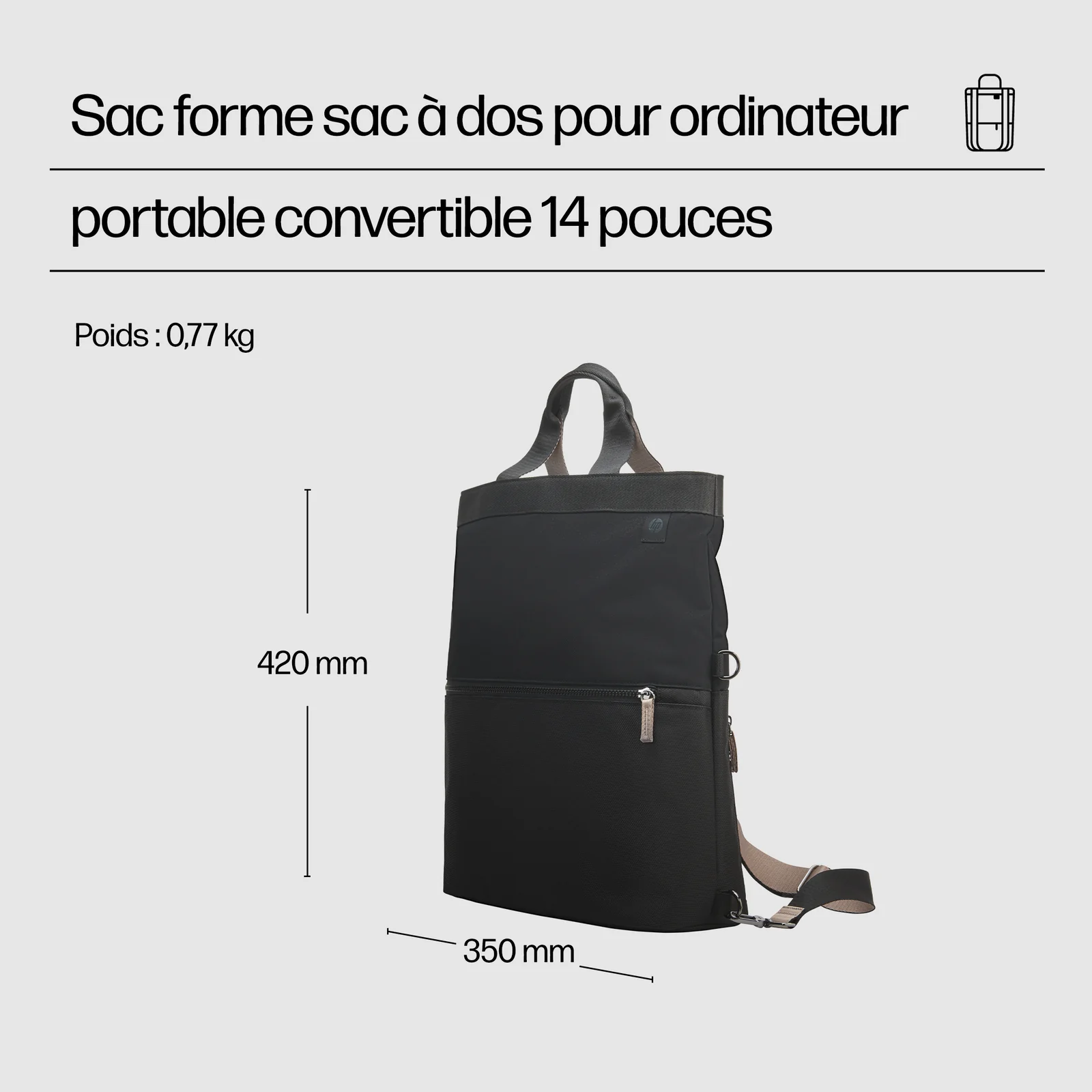 HP Sac forme sac à dos pour ordinateur portable convertible 14 pouces