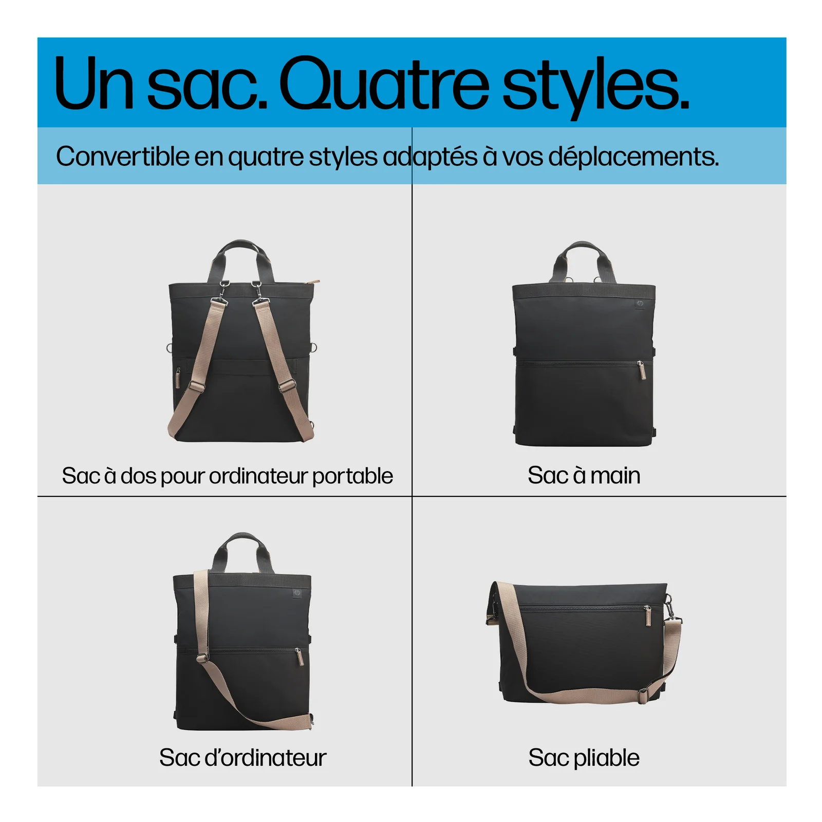 HP Sac forme sac à dos pour ordinateur portable convertible 14 pouces