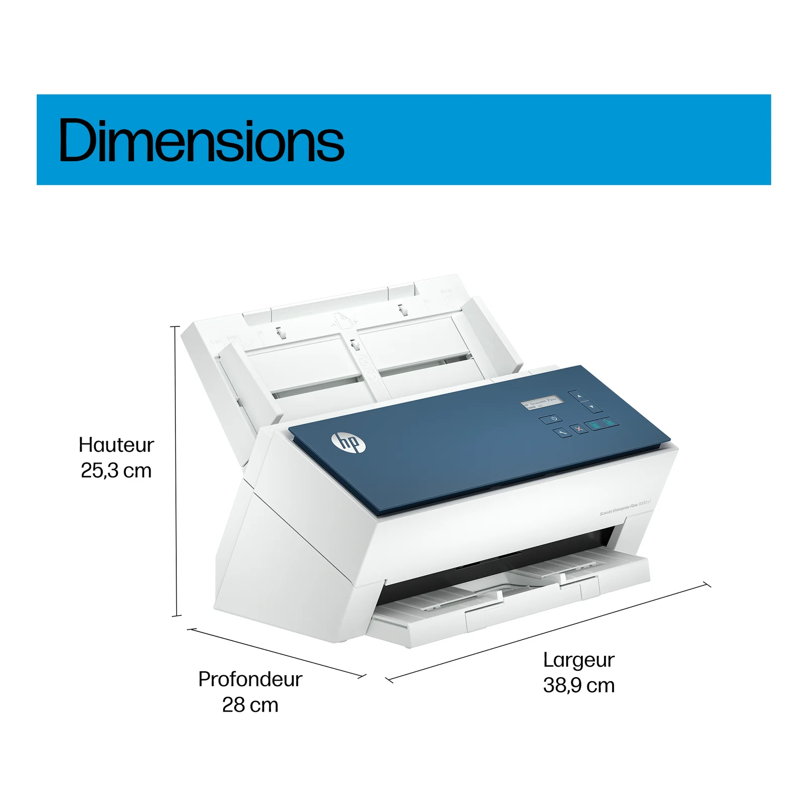 HP ScanJet Enterprise Flow 9000 s1 Scanner à défilement A3, jusqu’à 80ppm/160ipm, 600x 600 DPI