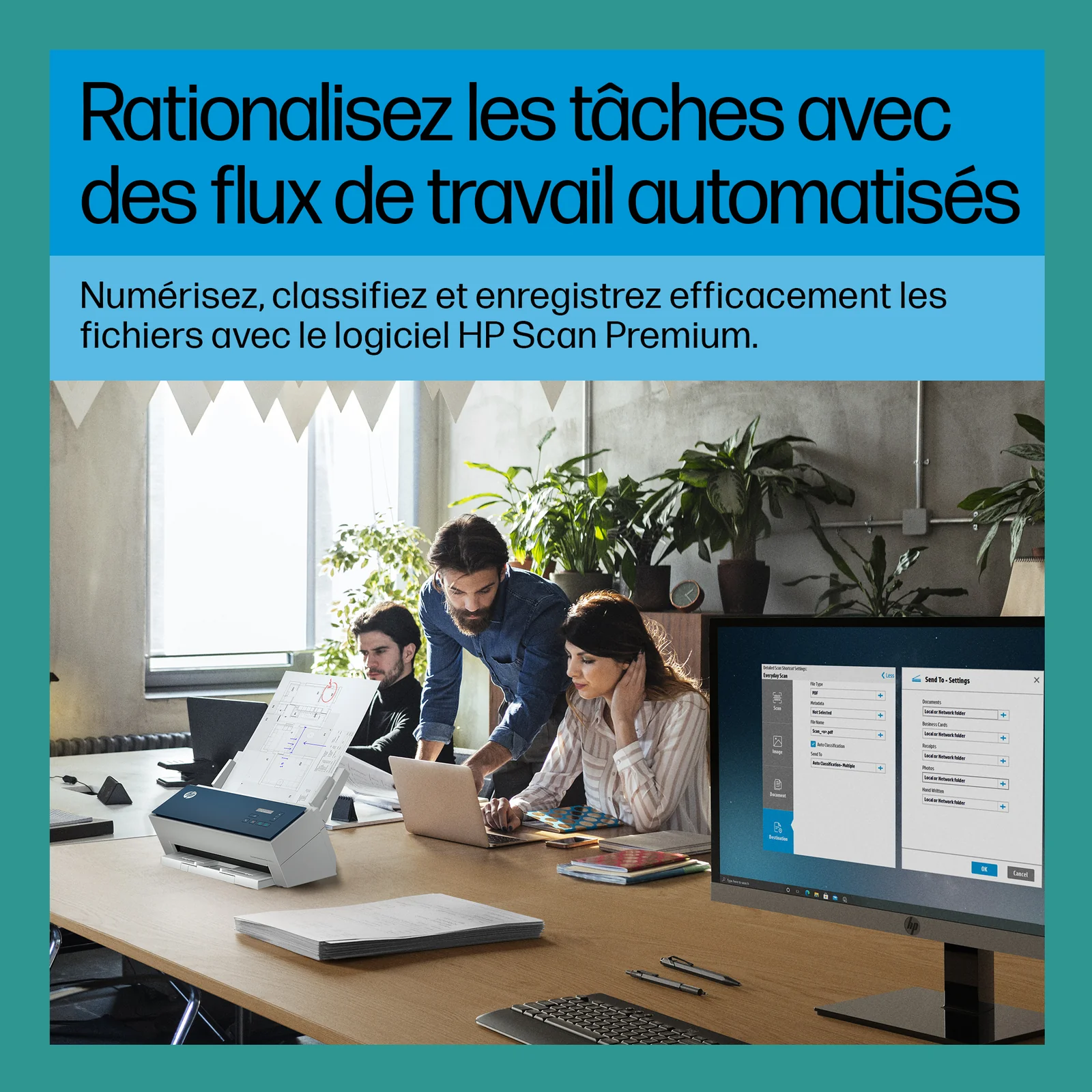 HP ScanJet Enterprise Flow 9000 s1 Scanner à défilement A3, jusqu’à 80ppm/160ipm, 600x 600 DPI