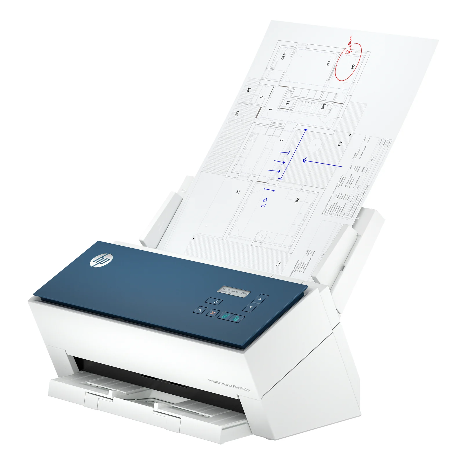 HP ScanJet Enterprise Flow 9000 s1 Scanner à défilement A3, jusqu’à 80ppm/160ipm, 600x 600 DPI