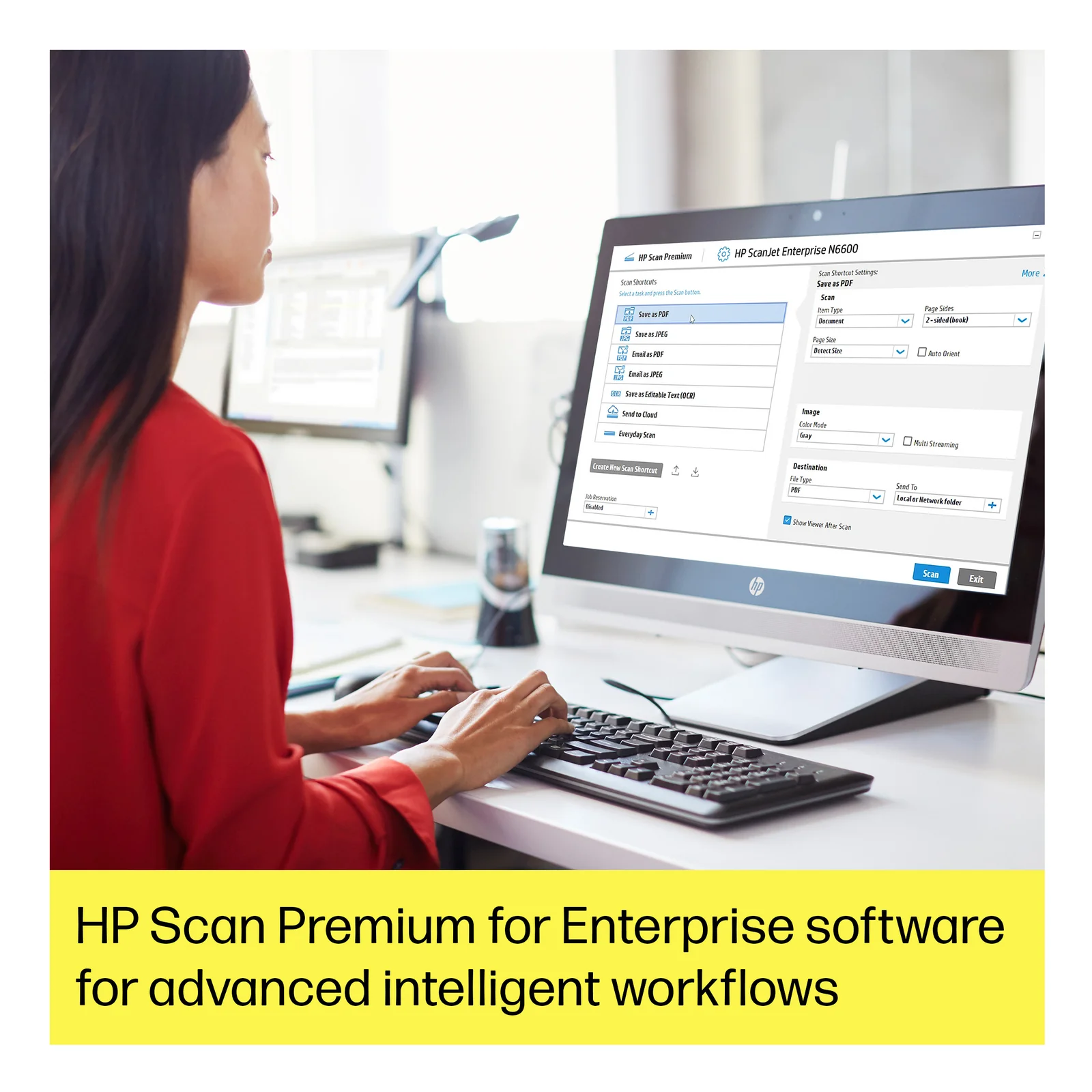 HP ScanJet Enterprise Flow N6600 fnw1 Scanner à plat A4 avec chargeur automatique, jusqu’à 50 ppm/100 ipm,1200 x 1200 DPI