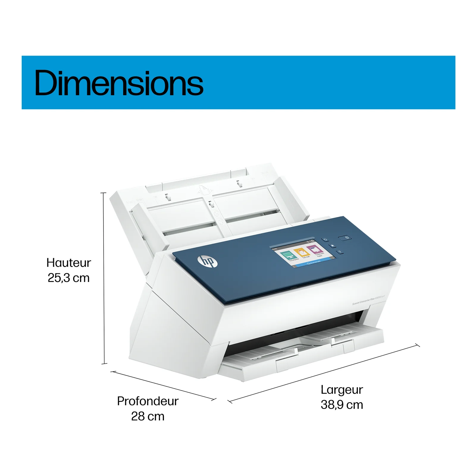 HP ScanJet Enterprise Flow N9000 sn1 Scanner à défilement A3, jusqu’à 80ppm/160ipm, 600x 600 DPI