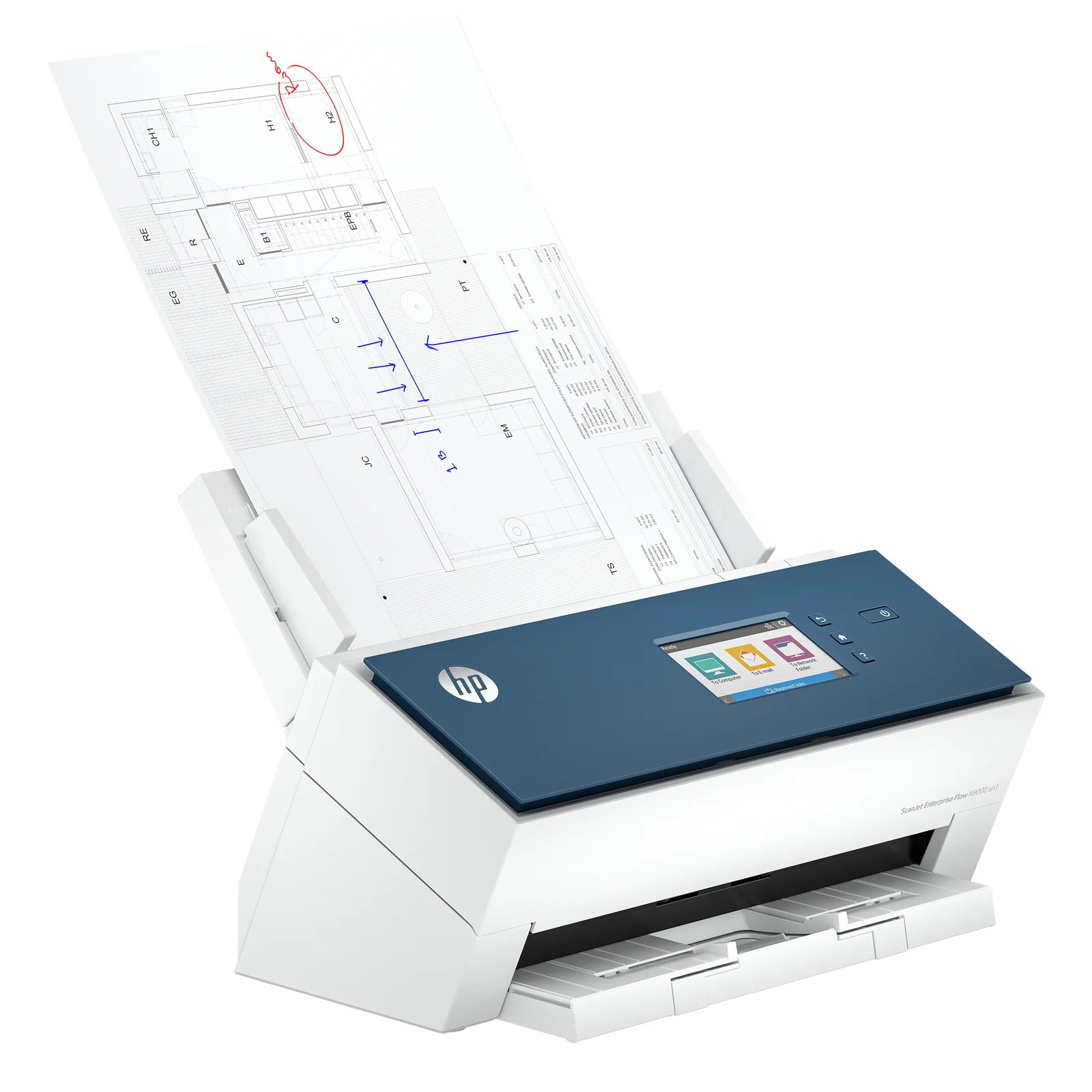 HP ScanJet Enterprise Flow N9000 sn1 Scanner à défilement A3, jusqu’à 80ppm/160ipm, 600x 600 DPI