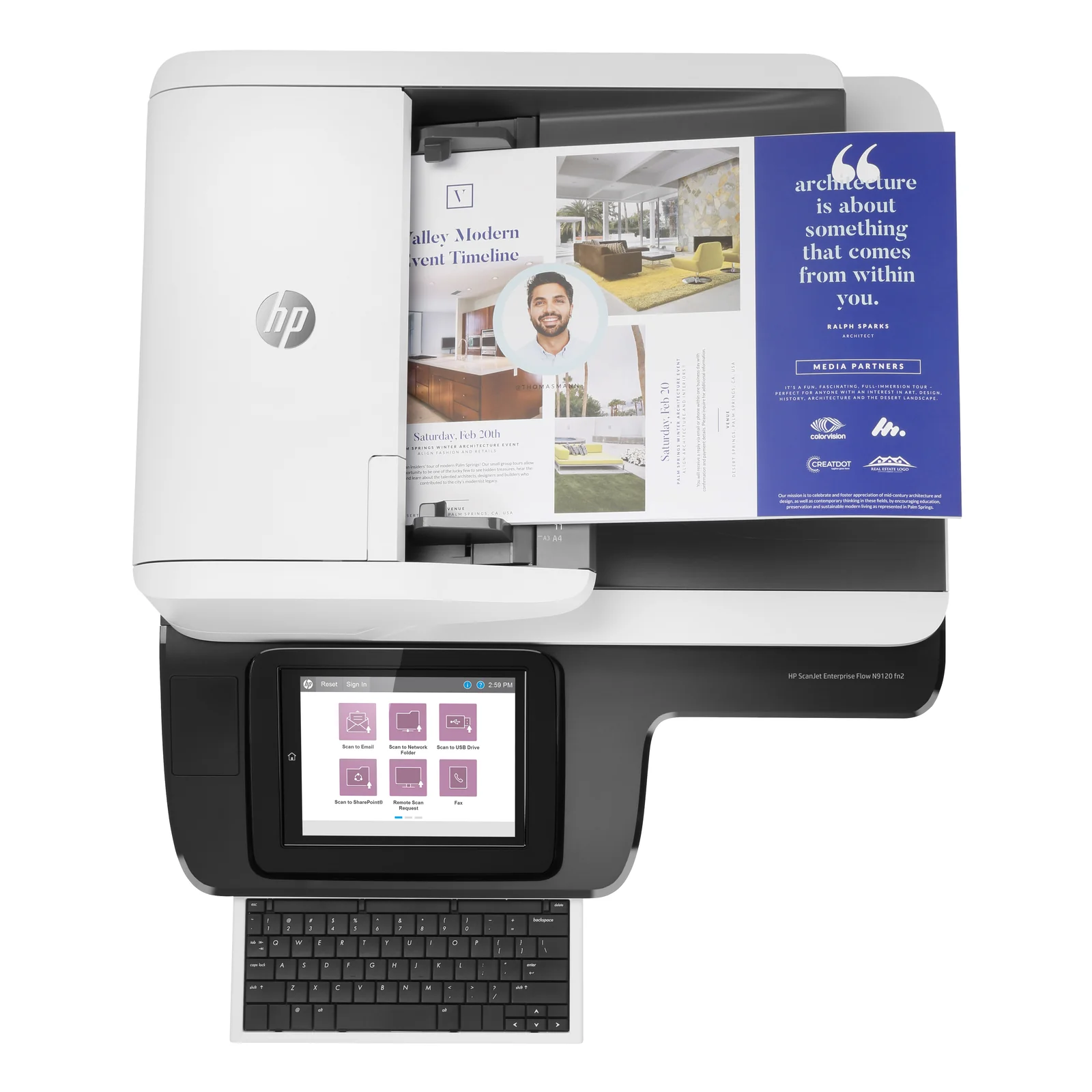 HP Scanjet Enterprise Flow N9120 fn2 Scanner à plat et chargeur automatique 600 x 600 DPI A3 Noir, Blanc
