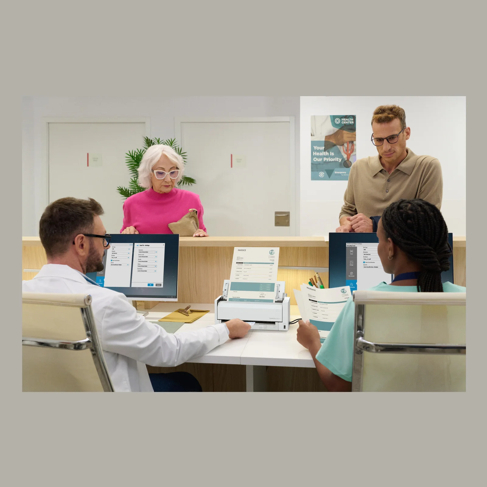 HP ScanJet Pro 4200 s1 Scanner à défilement A4 et passeport / carte d’identité, jusqu’à 40ppm/80ipm, 600x 600 DPI