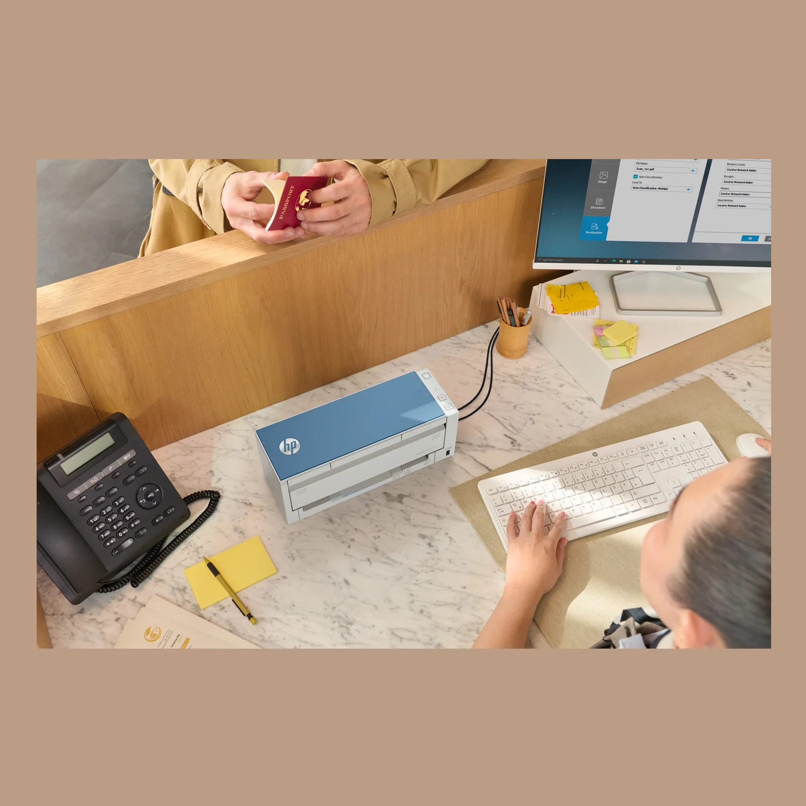 HP ScanJet Pro 4200 s1 Scanner à défilement A4 et passeport / carte d’identité, jusqu’à 40ppm/80ipm, 600x 600 DPI