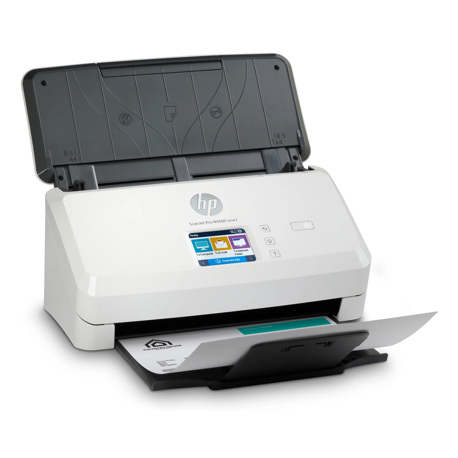 HP Scanjet Pro N4000 snw1 Sheet-feed Scanner Alimentation feuille à feuille de scanner 600 x 600 DPI A4 Noir, Blanc