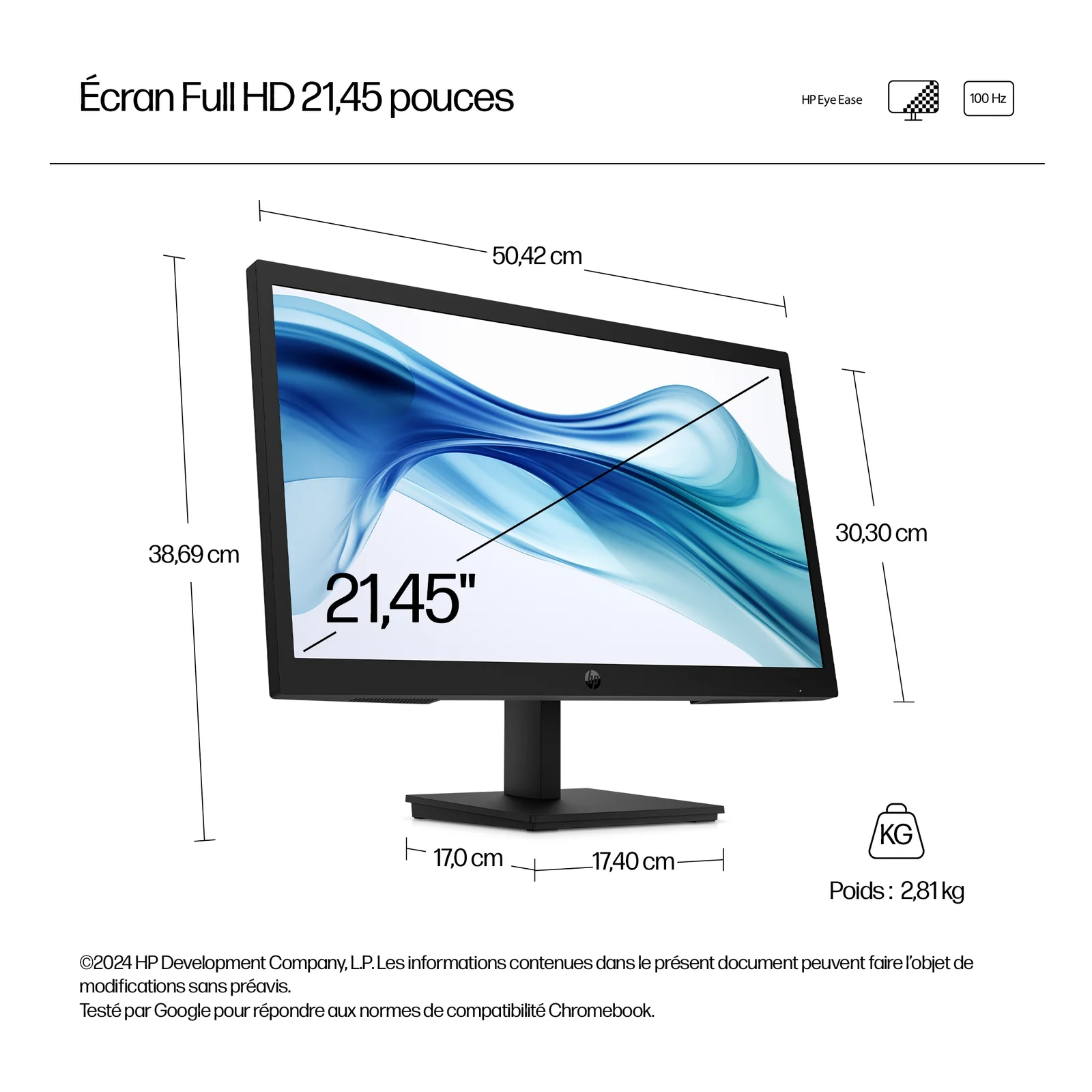 HP Series 3 Pro Moniteur FHD 21,45 pouces - 322pv