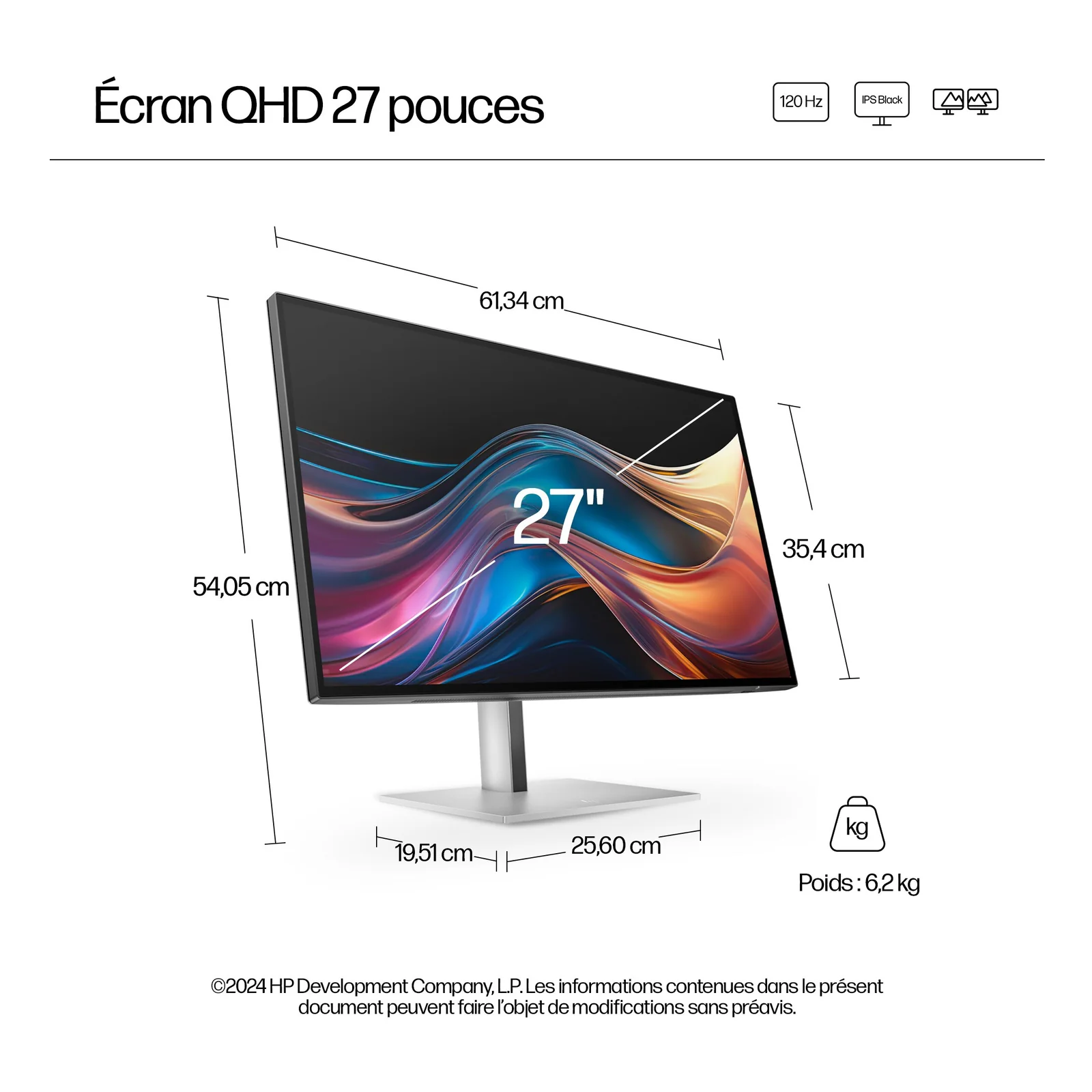 HP Series 7 Pro Écran QHD 27 pouces - 727pq