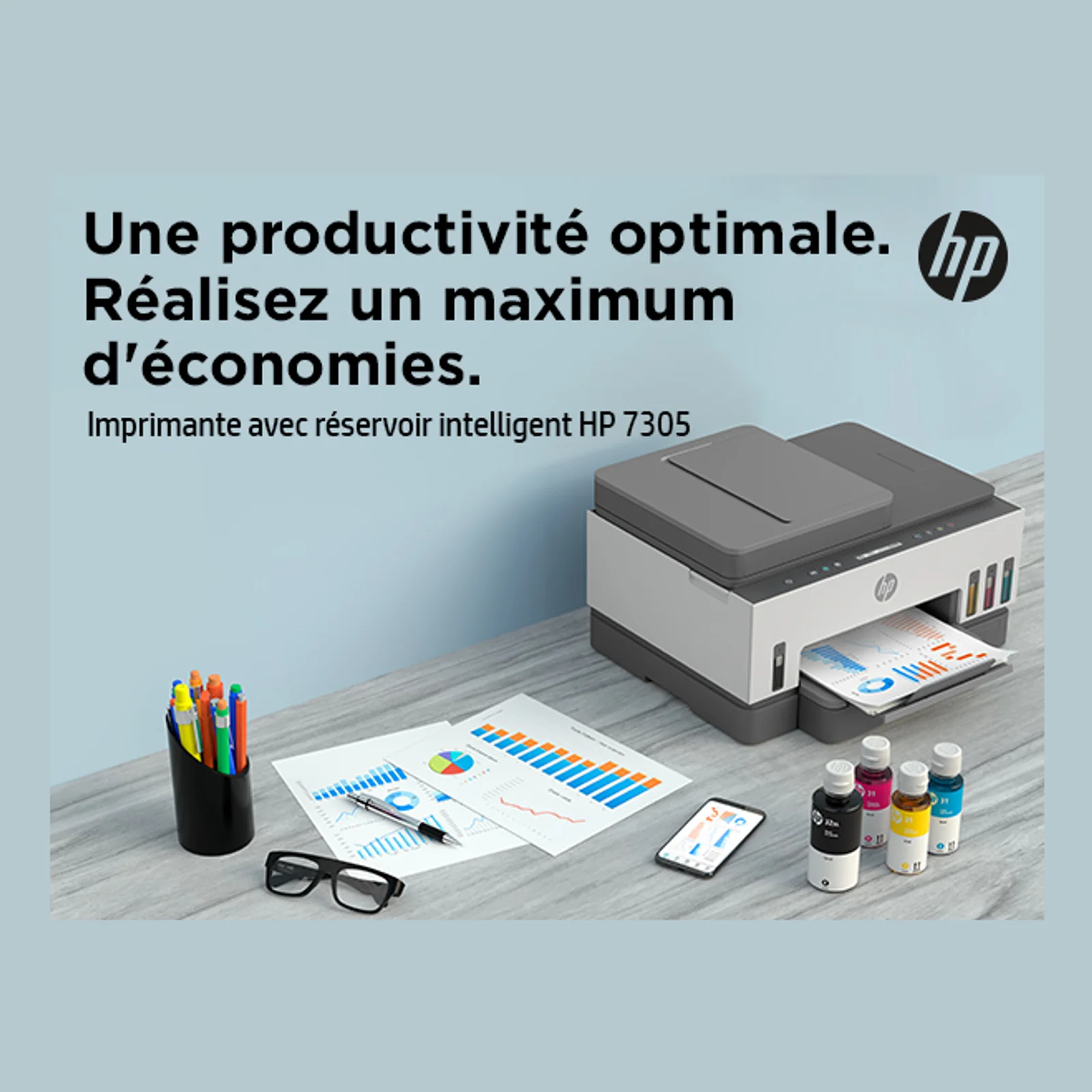 HP Smart Tank 7305 Sans fil All-in-One Couleur Imprimante, Impression recto-verso; copieur, scanner