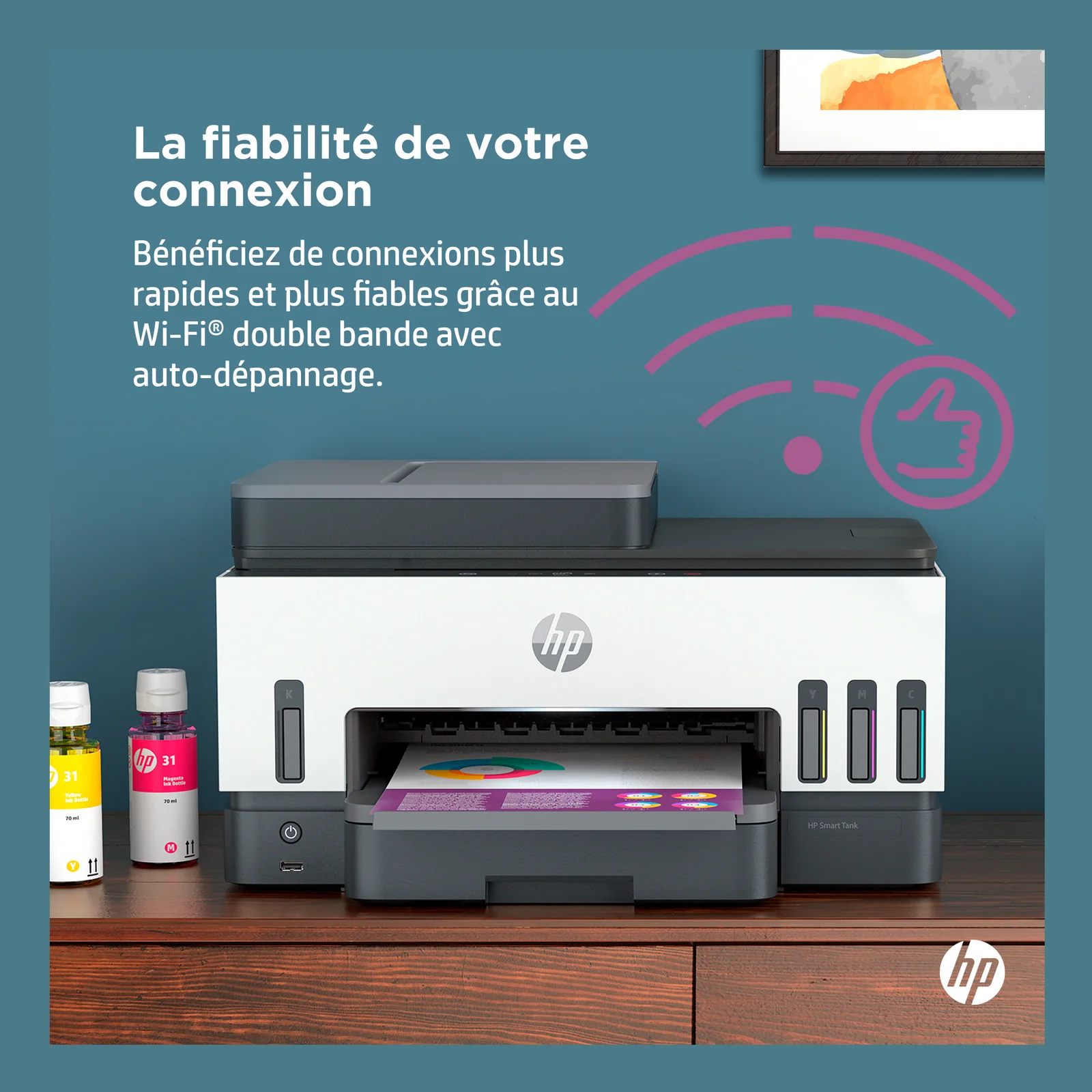 HP Smart Tank 7605 Sans fil All-in-One Couleur Imprimante, Impression recto-verso; copieur, scanner