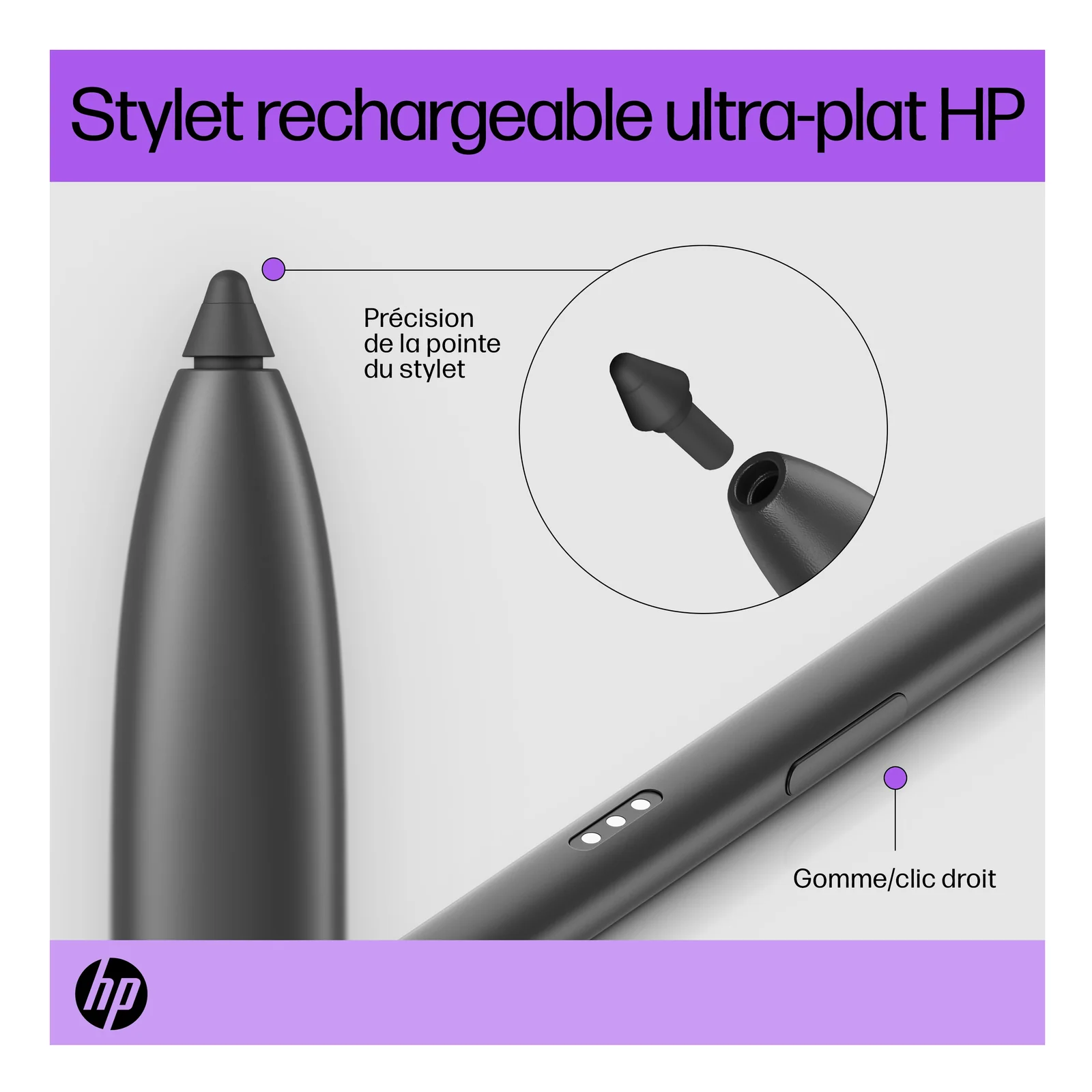 HP Stylet rechargeable ultra-plat