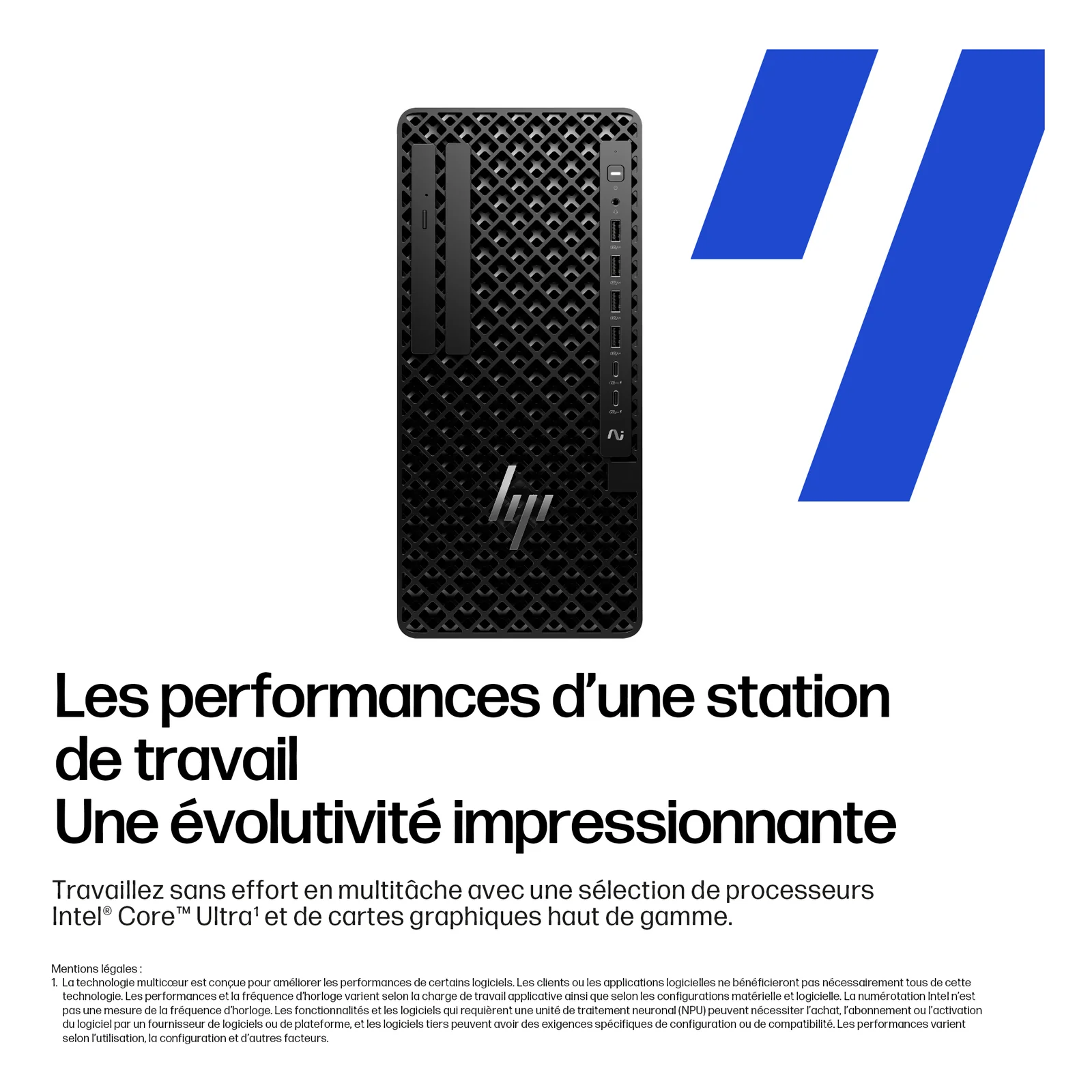 HP Z1 Tower G1i Intel Core Ultra 7 265 16 Go DDR5-SDRAM 512 Go SSD NVIDIA RTX A400 Windows 11 Pro Station de travail AI Workstation, AI PC Noir