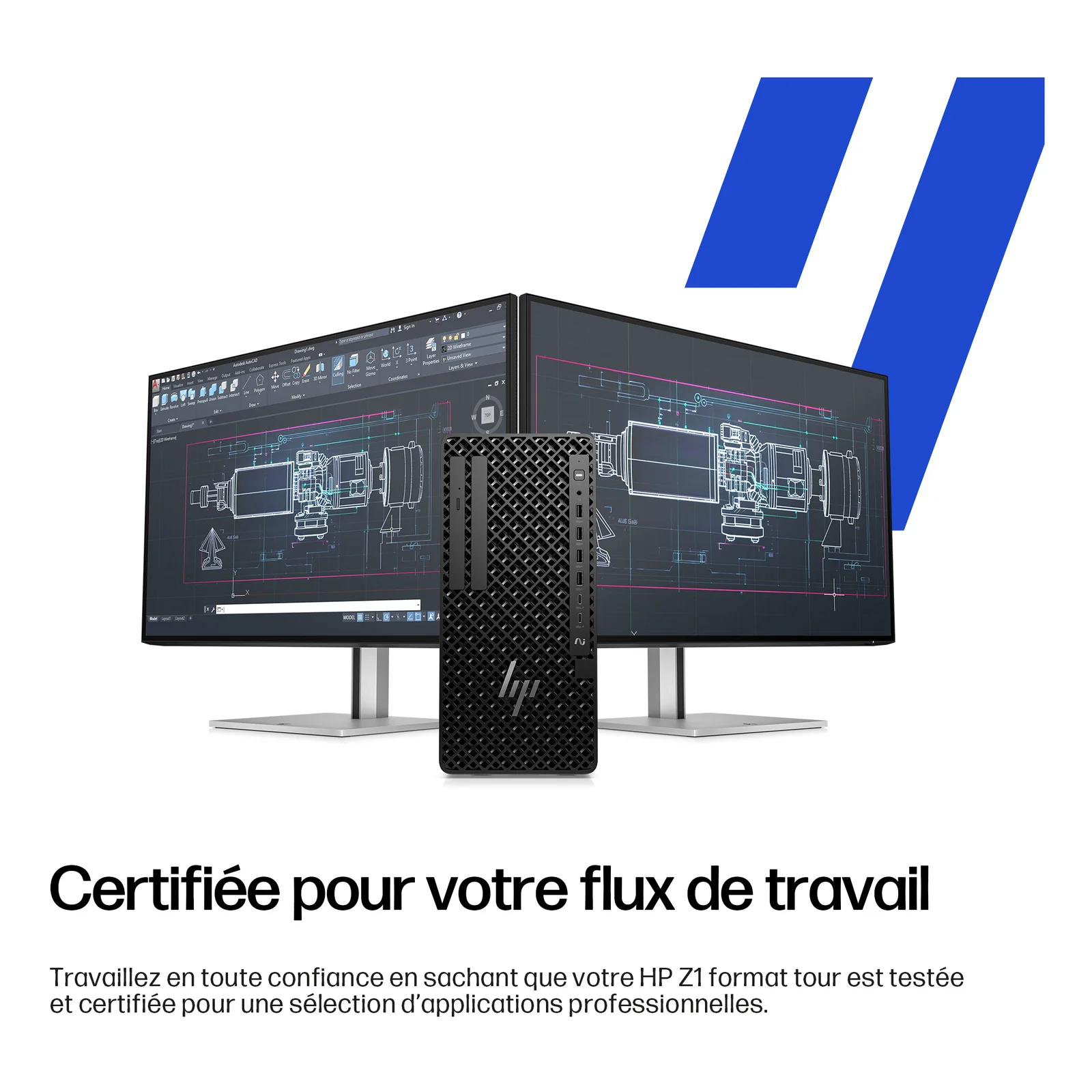 HP Z1 Tower G1i Intel Core Ultra 7 265 16 Go DDR5-SDRAM 512 Go SSD NVIDIA RTX A400 Windows 11 Pro Station de travail AI Workstation, AI PC Noir