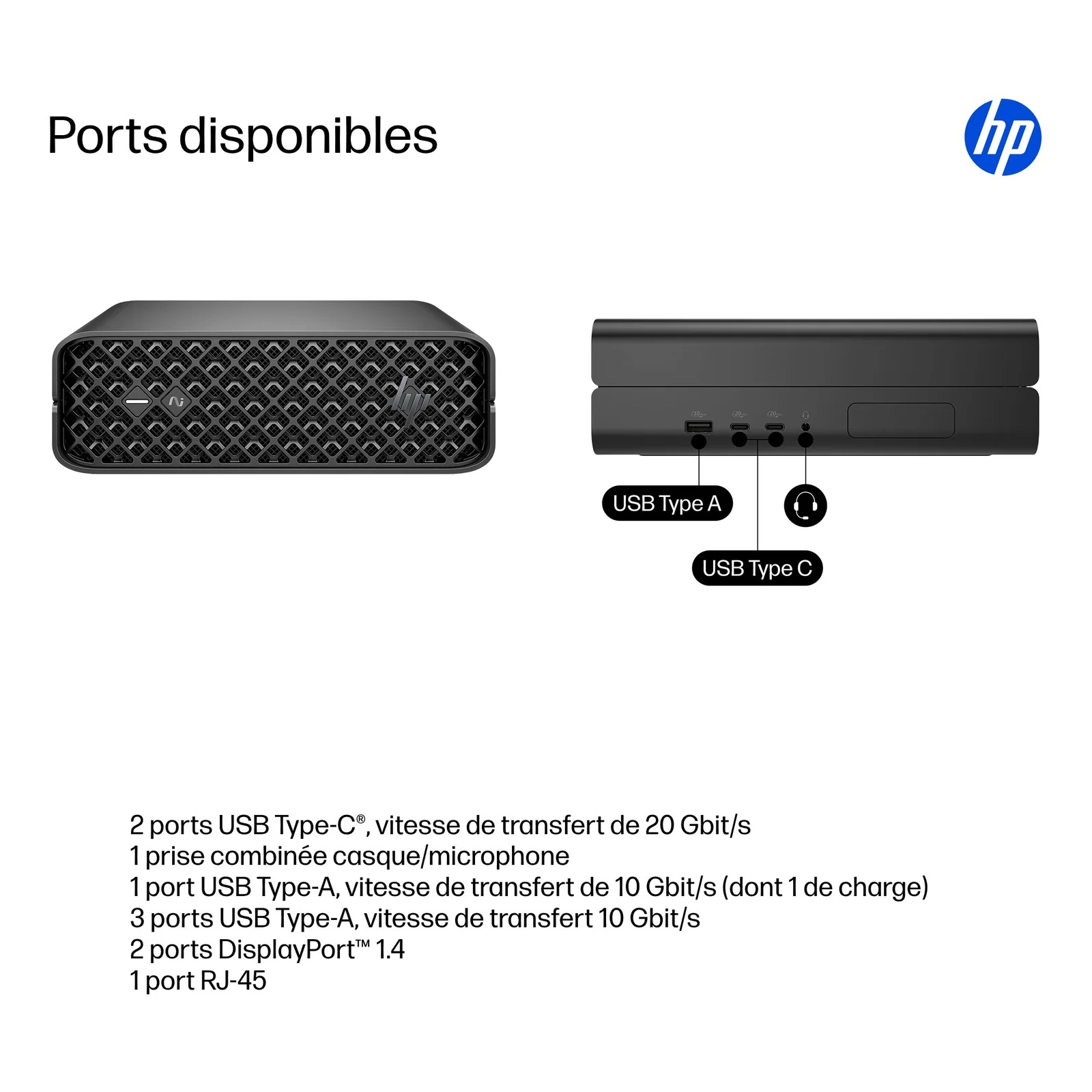 HP Z2 G1i Intel Core Ultra 7 265 16 Go DDR5-SDRAM 1 To SSD NVIDIA RTX A400 Windows 11 Pro Mini PC Station de travail AI Workstation, AI PC Noir