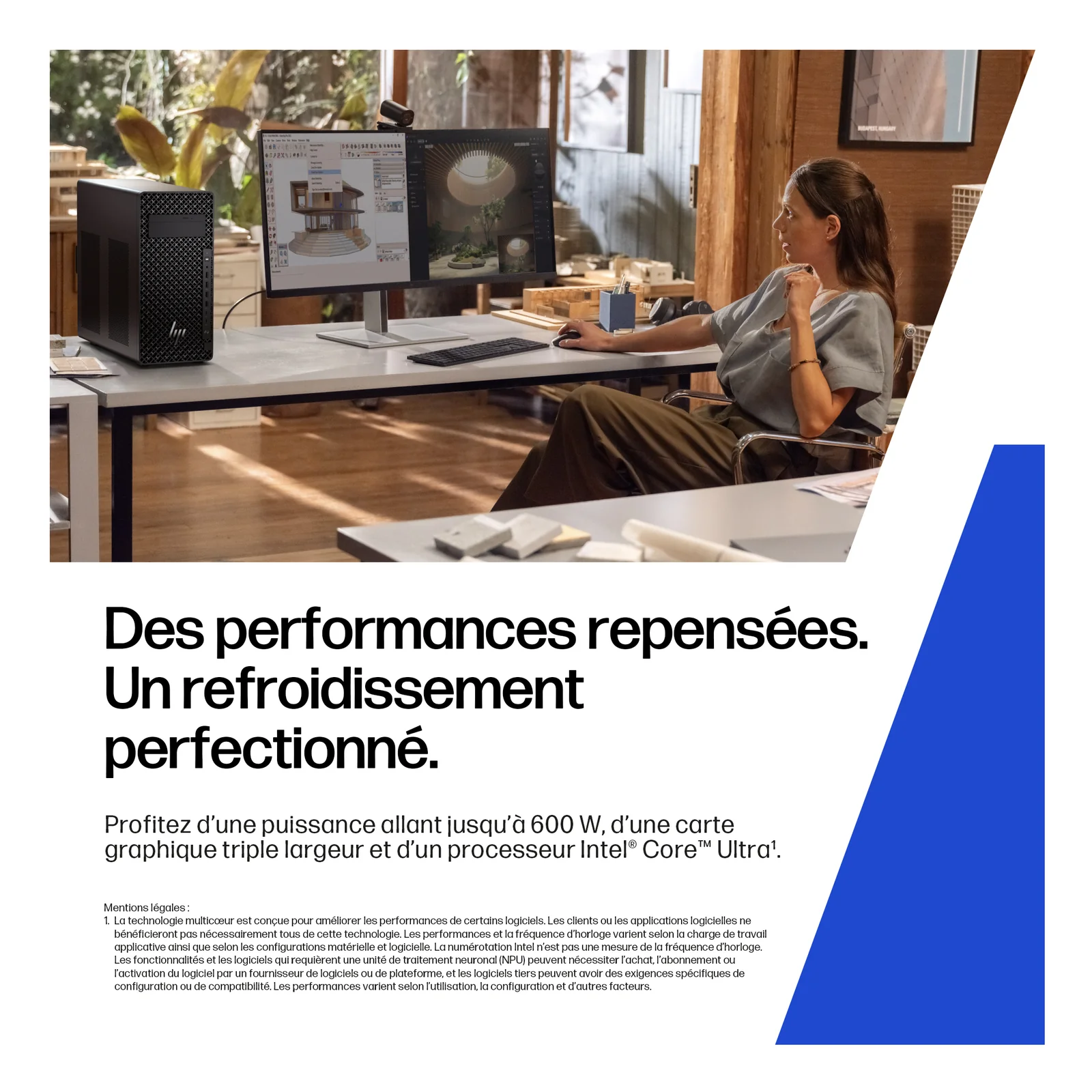 HP Z2 G1i Intel Core Ultra 7 265K 32 Go DDR5-SDRAM 1 To SSD NVIDIA RTX 2000 Ada Windows 11 Pro Tower Station de travail AI Workstation, AI PC Noir