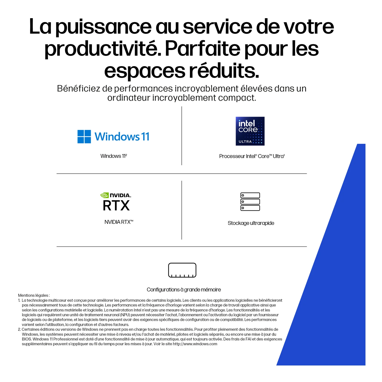 HP Z2 G1i Intel Core Ultra 9 285 32 Go DDR5-SDRAM 1 To SSD NVIDIA RTX 2000 Ada Windows 11 Pro Mini PC Station de travail AI Workstation, AI PC Noir