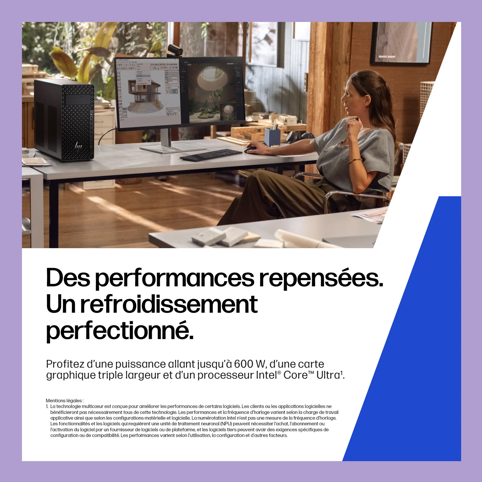 HP Z2 Tower G1i Intel Core Ultra 7 265 16 Go DDR5-SDRAM 1 To SSD Windows 11 Pro Station de travail AI Workstation, AI PC Noir