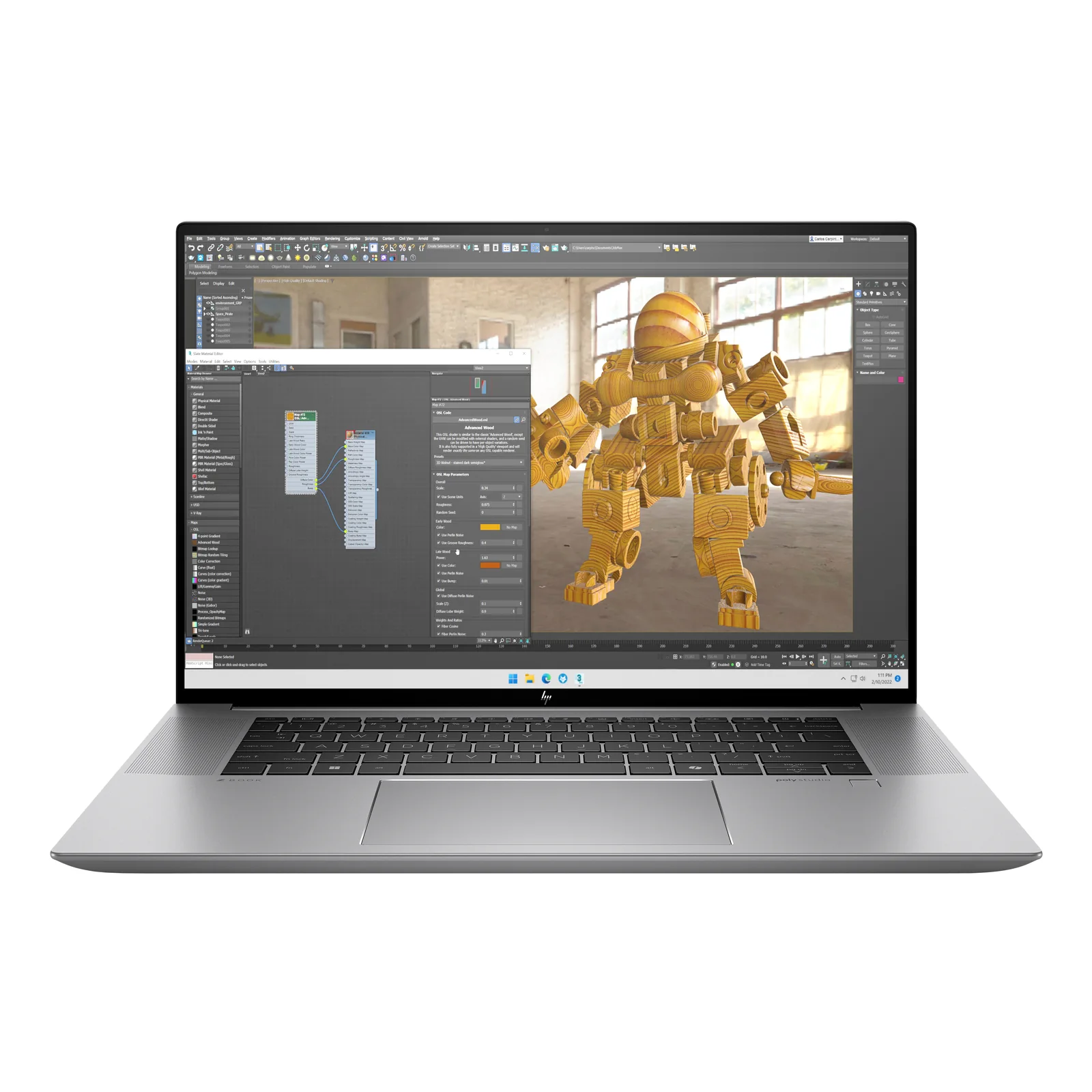 ZBook Studio G11 Intel Core Ultra 7 165H Station de travail mobile 40,6 cm (16") WUXGA 16 Go DDR5-SDRAM 1 To SSD NVIDIA RTX 3000 Ada Wi-Fi 7 (802.11be) Windows 11 Pro AI Workstation, AI PC Argent