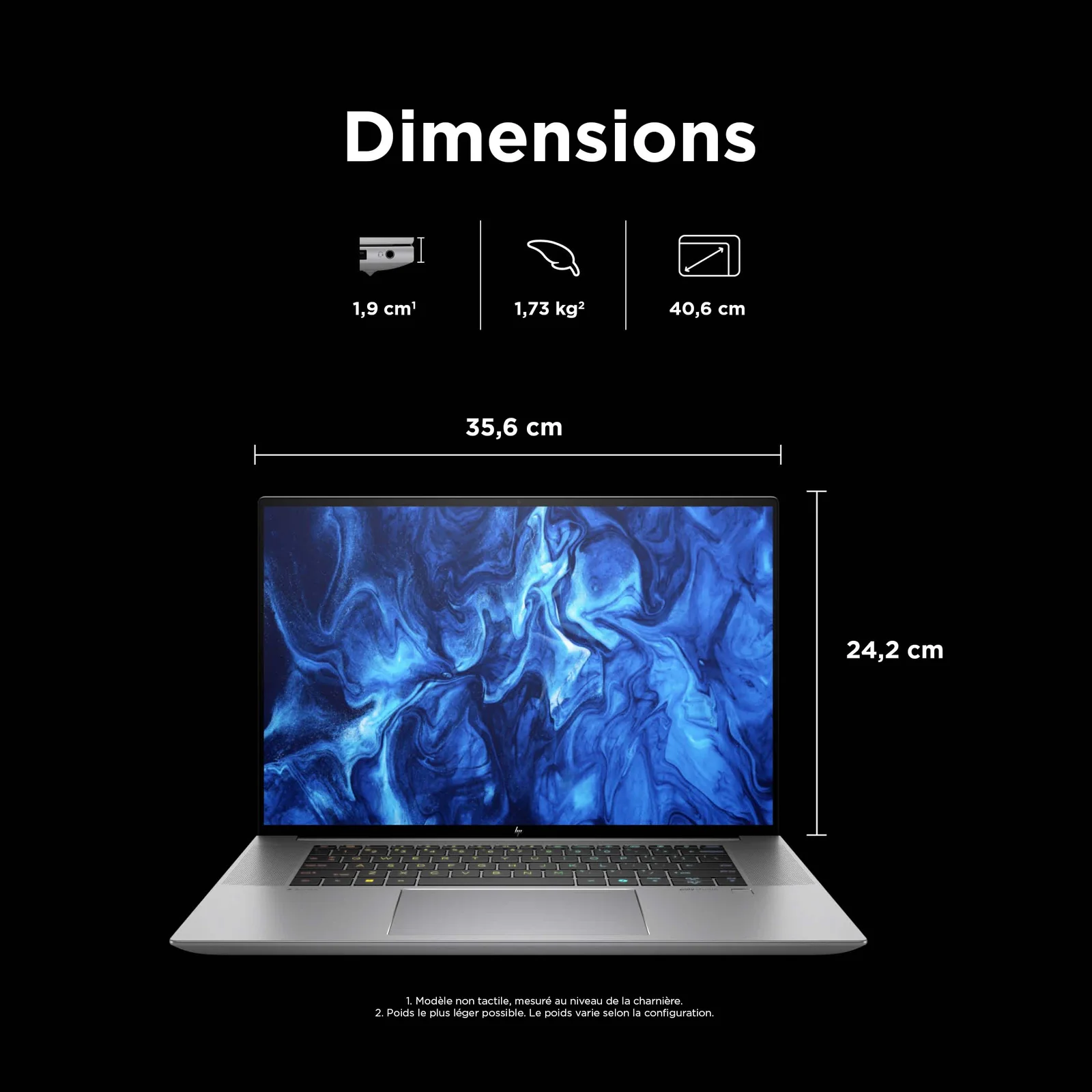 HP ZBook Studio G11 Intel Core Ultra 7 165H Station de travail mobile 40,6 cm (16") WUXGA 16 Go DDR5-SDRAM 1 To SSD NVIDIA RTX 3000 Ada Wi-Fi 7 (802.11be) Windows 11 Pro AI Workstation, AI PC Argent