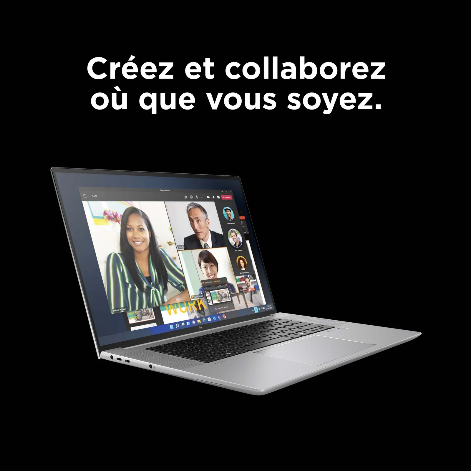 HP ZBook Studio G11 Intel Core Ultra 7 165H Station de travail mobile 40,6 cm (16") WUXGA 32 Go DDR5-SDRAM 1 To SSD NVIDIA RTX 3000 Ada Wi-Fi 7 (802.11be) Windows 11 Pro AI Workstation, AI PC Argent
