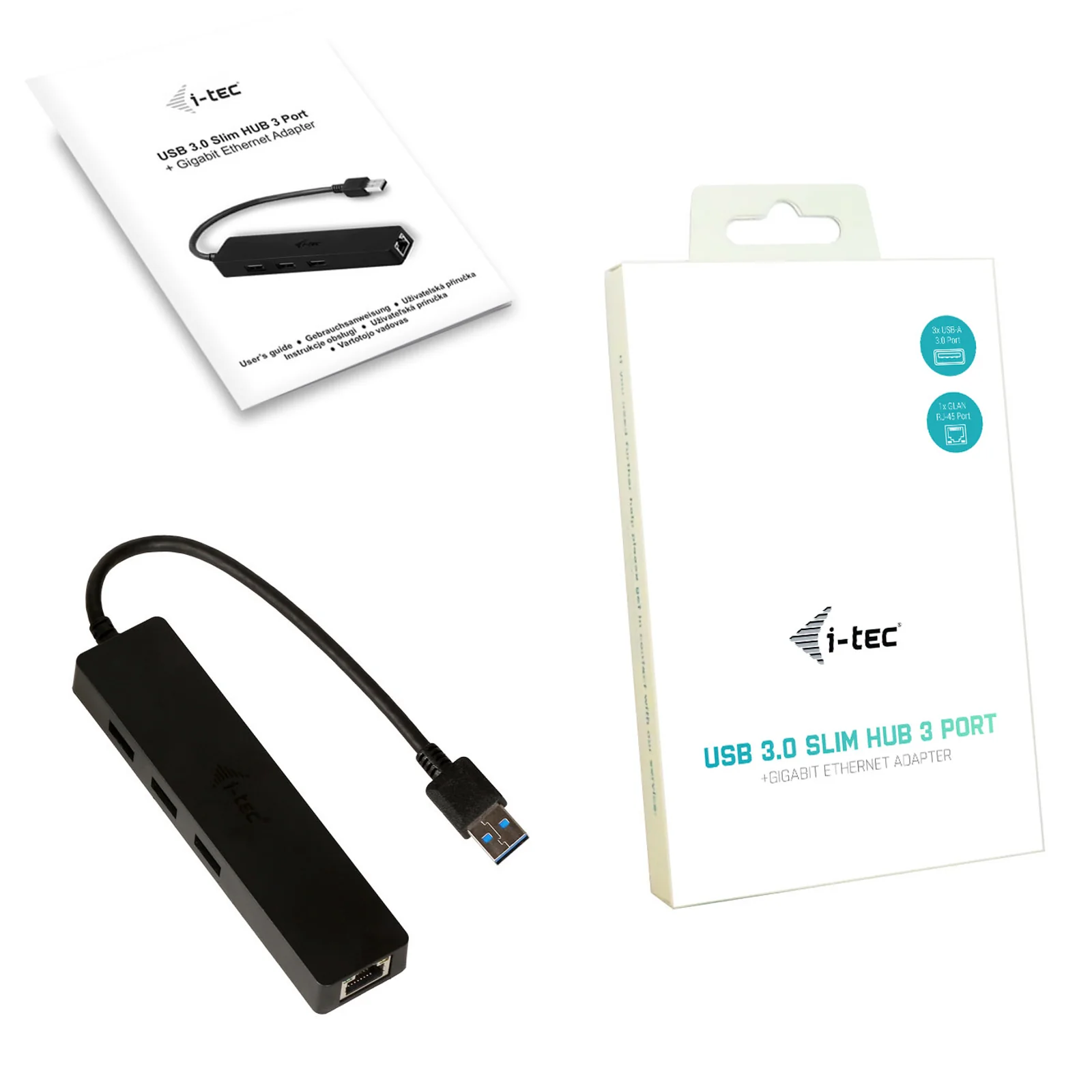 i-tec Advance USB 3.0 Slim HUB 3 Port + Gigabit Ethernet Adapter