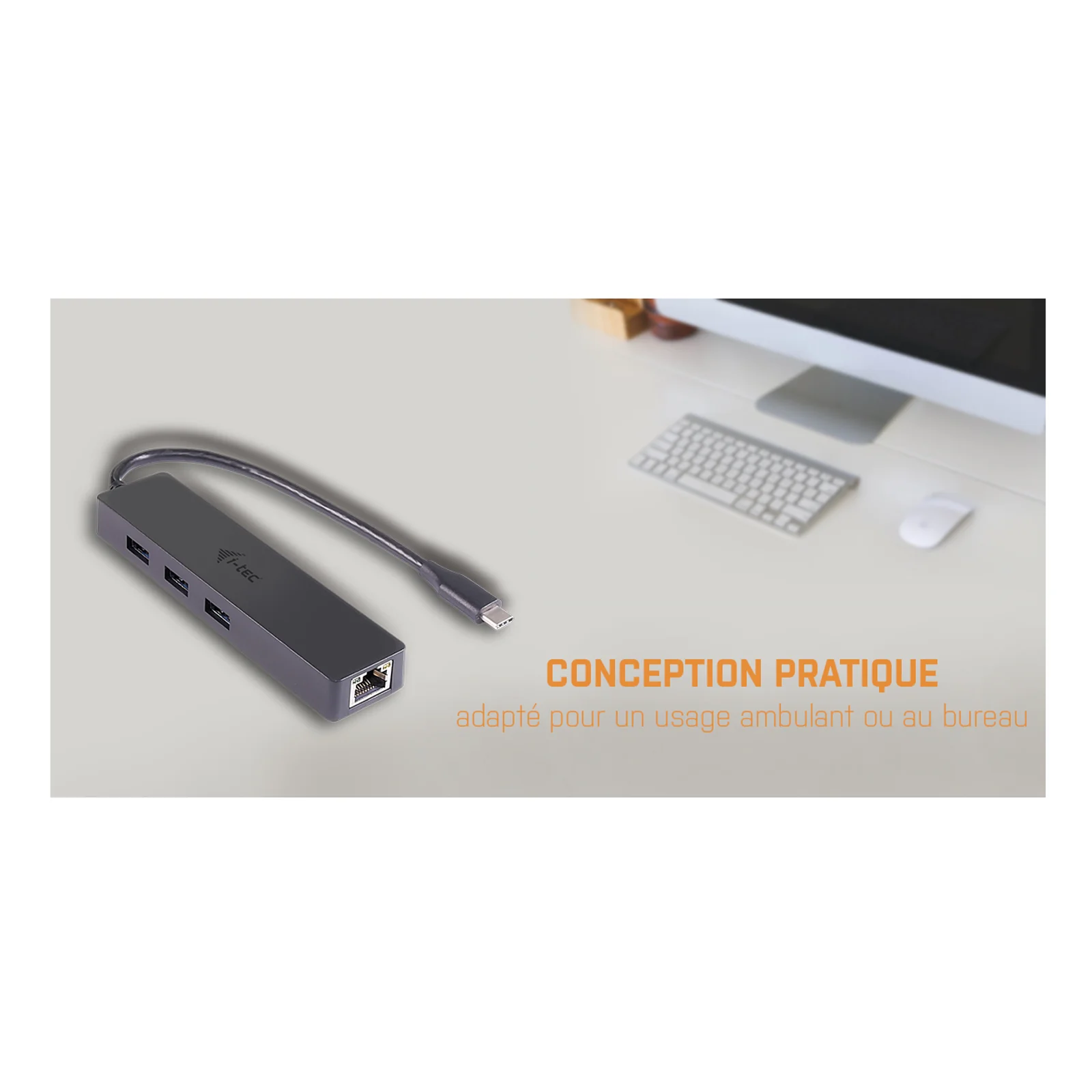 i-tec Advance USB-C Slim Passive HUB 3 Port + Gigabit Ethernet Adapter