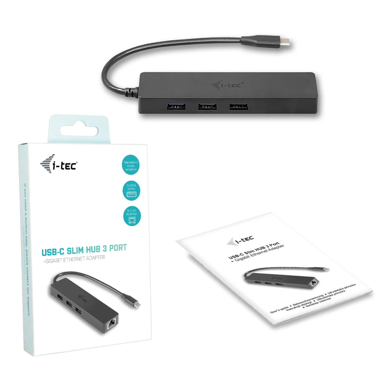 i-tec Advance USB-C Slim Passive HUB 3 Port + Gigabit Ethernet Adapter