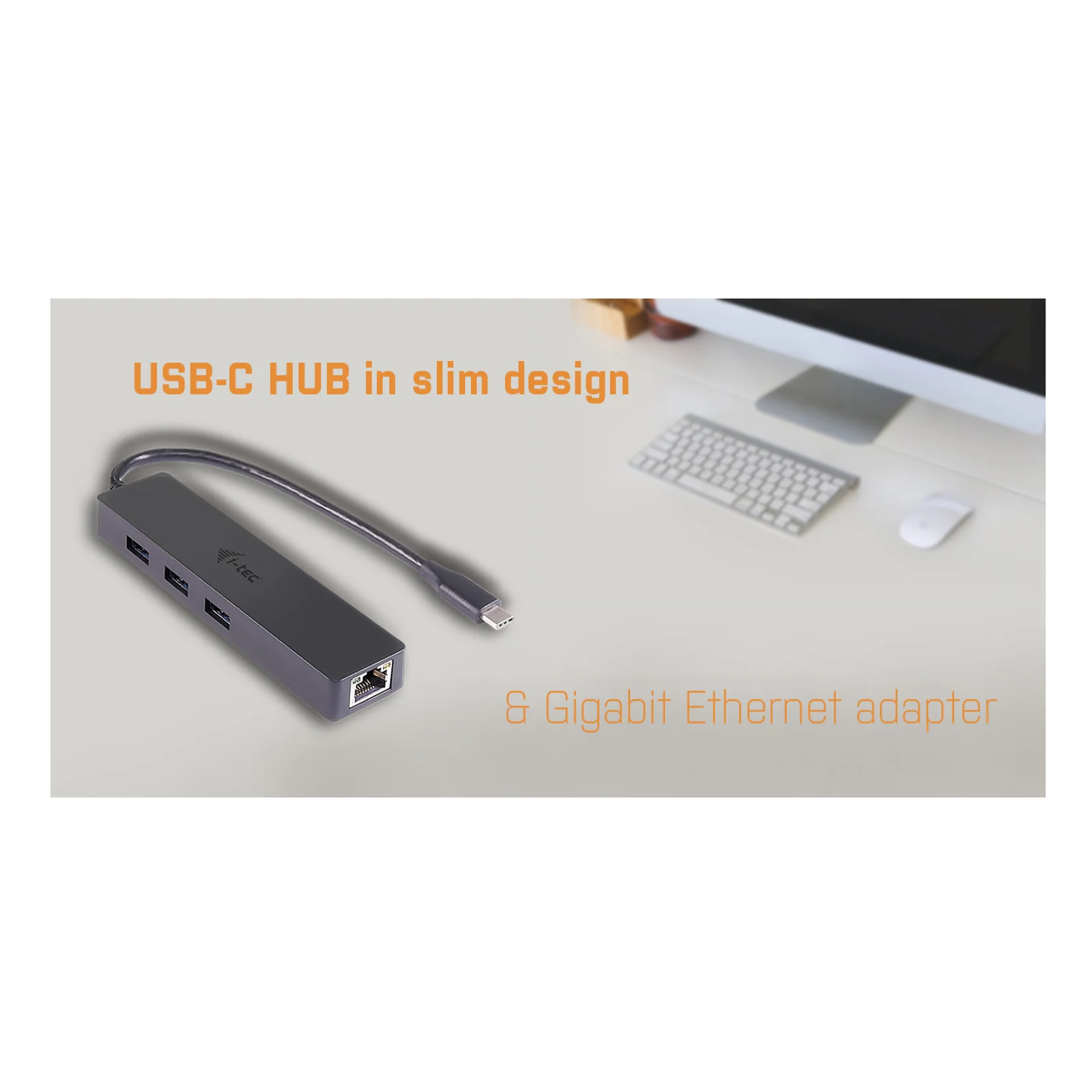 i-tec Advance USB-C Slim Passive HUB 3 Port + Gigabit Ethernet Adapter