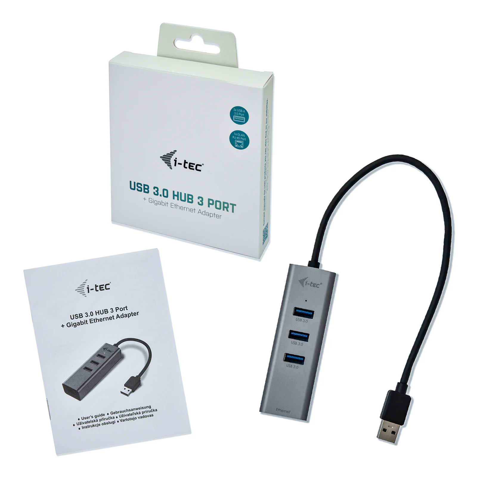 i-tec Metal USB 3.0 HUB 3 Port + Gigabit Ethernet Adapter