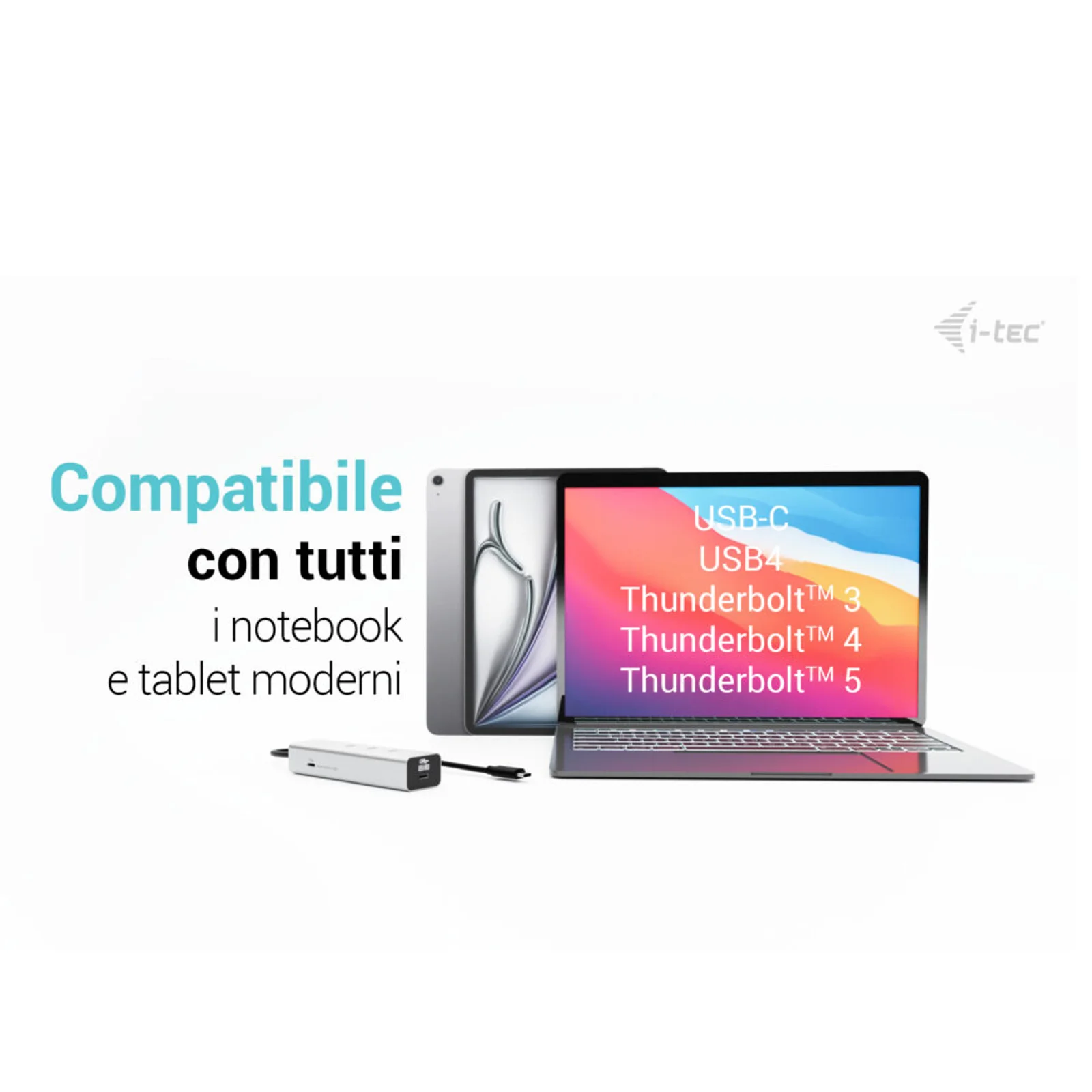 i-tec Metal USB-C Charging HUB 5port with USB-C video 8K + Power Delivery 85W