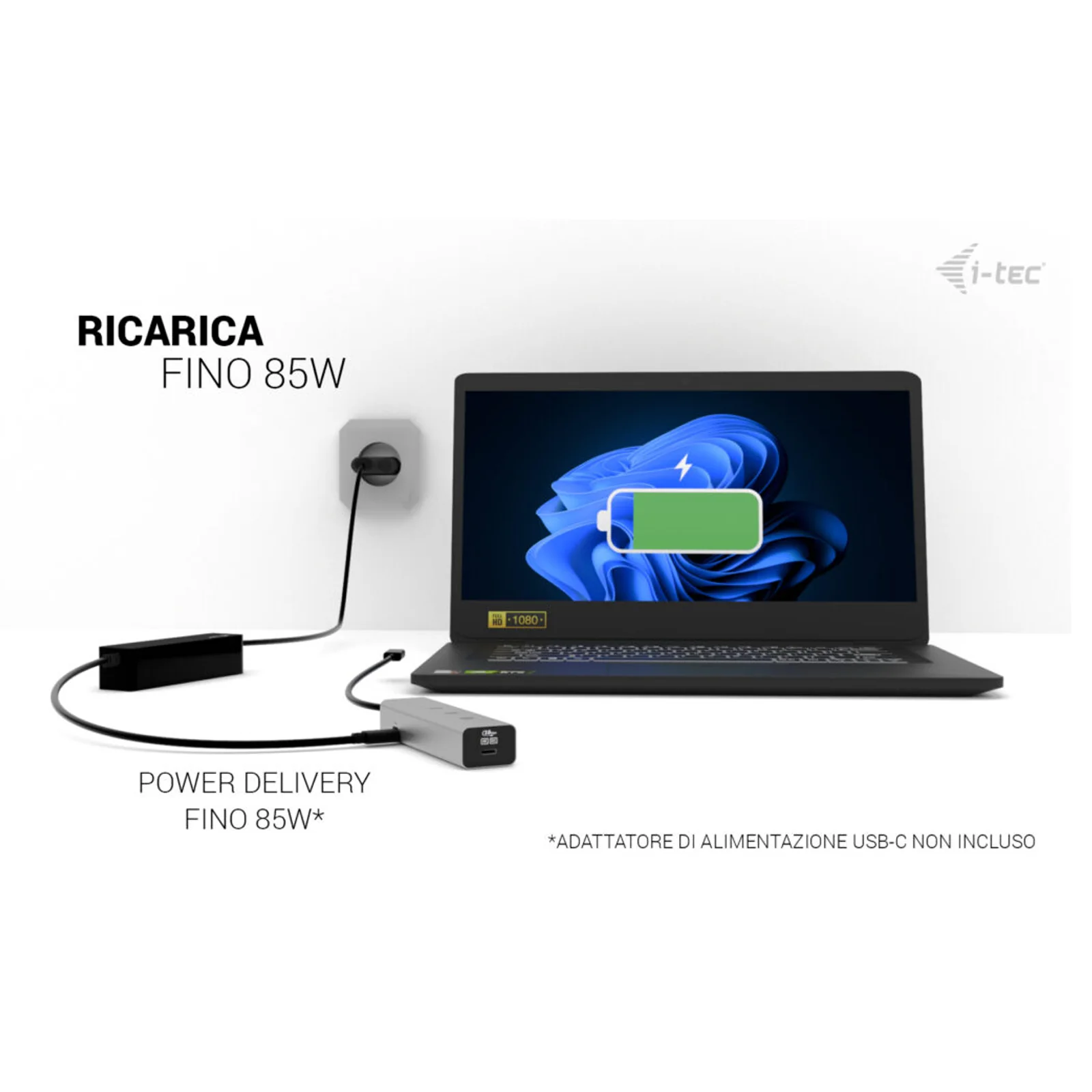 i-tec Metal USB-C Charging HUB 5port with USB-C video 8K + Power Delivery 85W