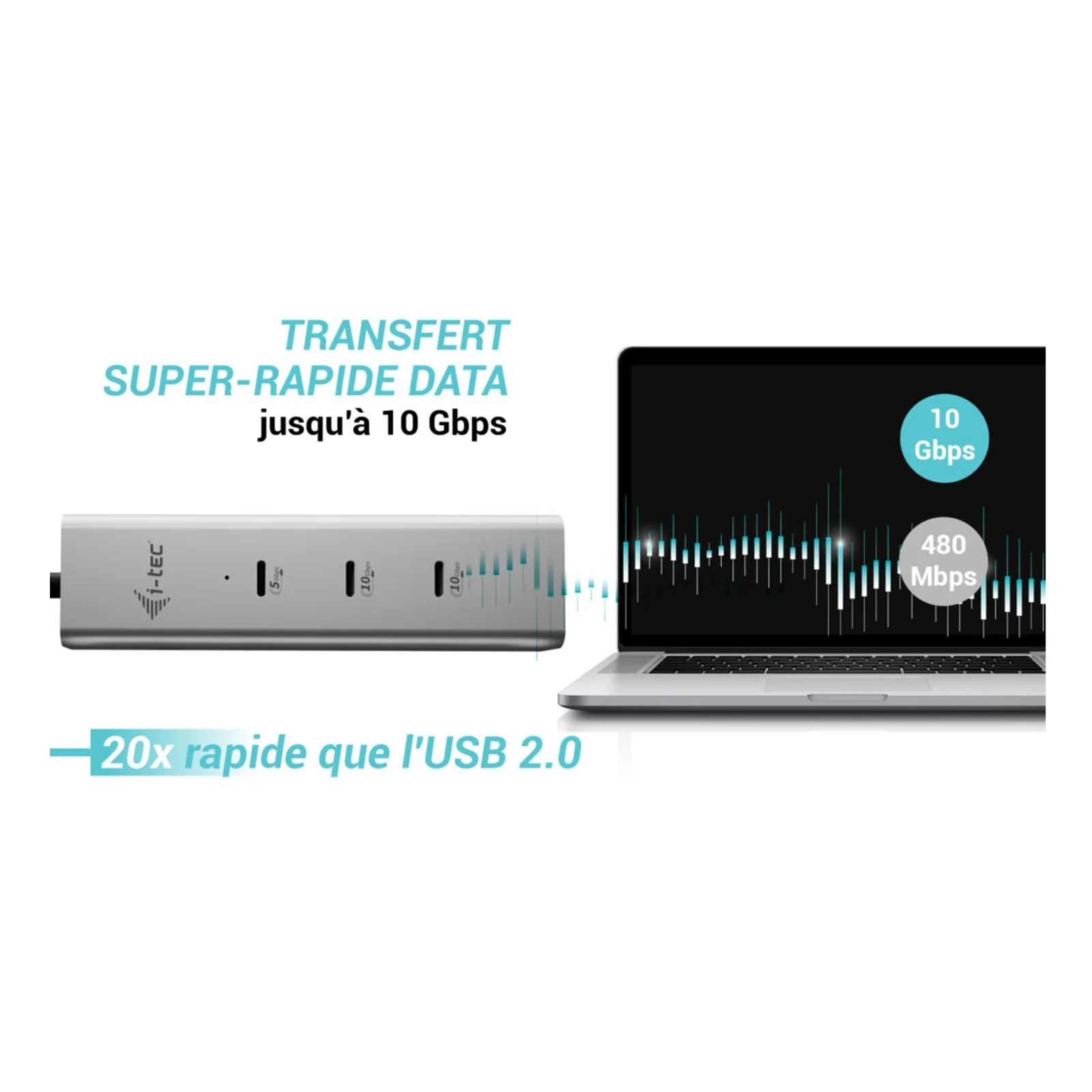 i-tec Metal USB-C Charging HUB 5port with USB-C video 8K + Power Delivery 85W