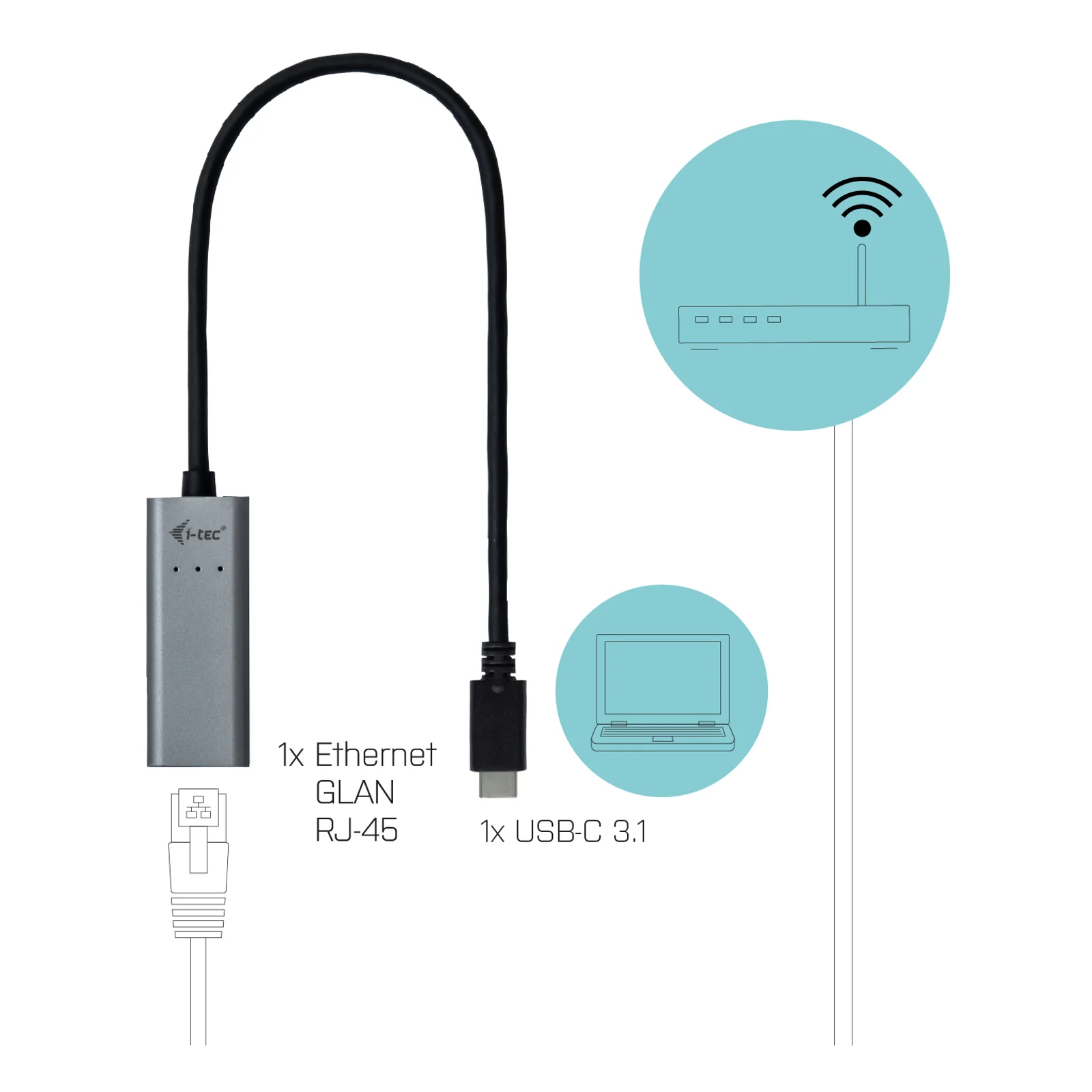 i-tec Metal USB-C Gigabit Ethernet Adapter